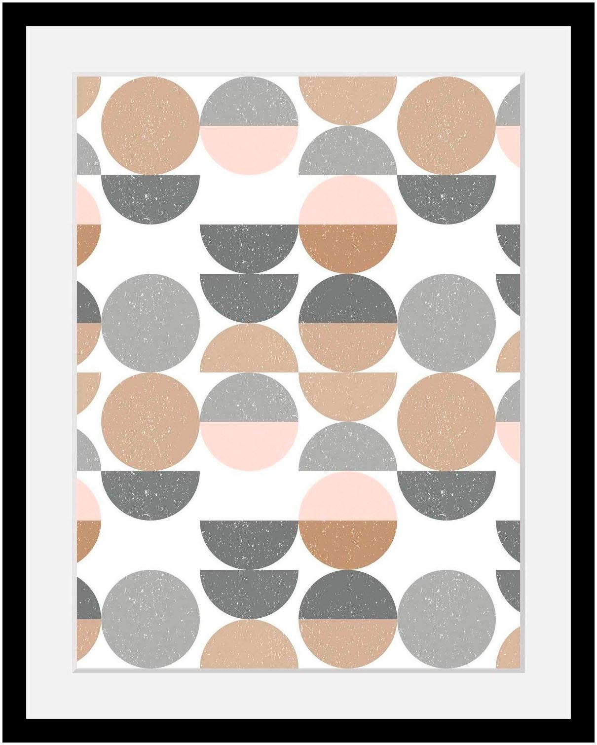 Image of queence Bild "Punkte" Abstrakt Figuren Kunst HD Premium Poster-Druck inkl. Holzrahmen