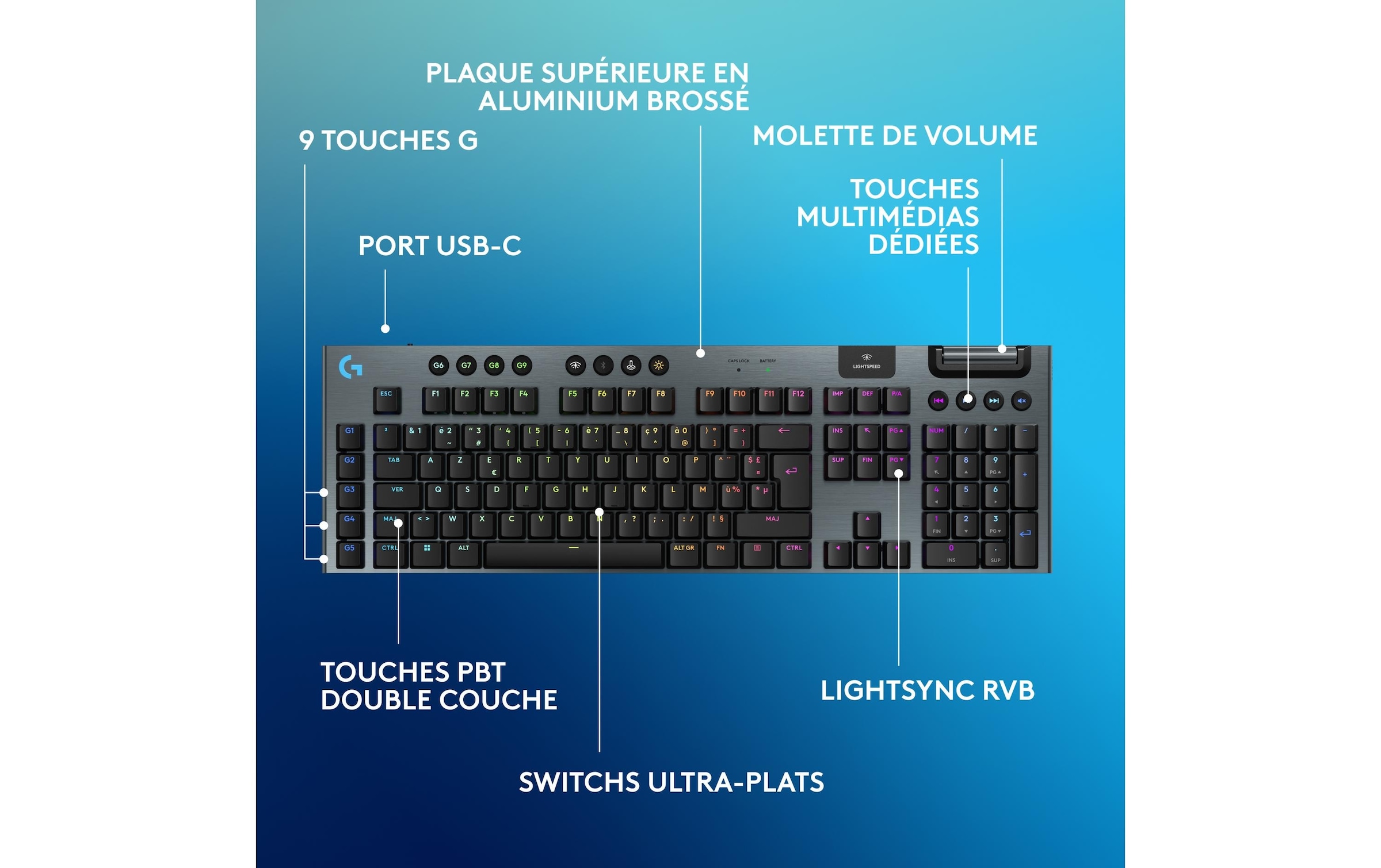 Logitech Gaming-Tastatur »G915 X Lightspeed GL Tactile«, (Ziffernblock)