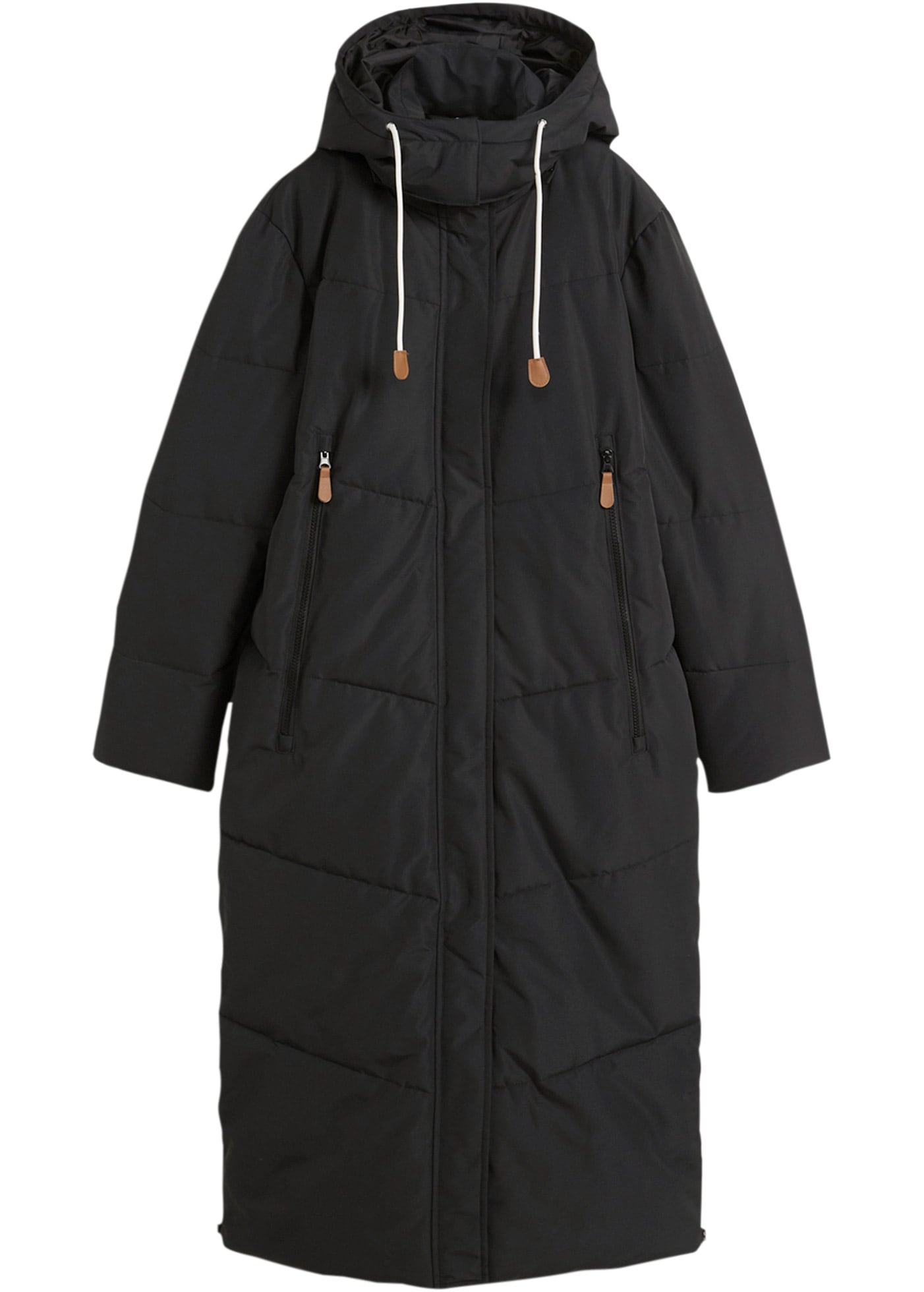 bonprix Steppmantel mit abnehmbarer Kapuze, mit Reissverschlusstaschen, Oversize-Passform