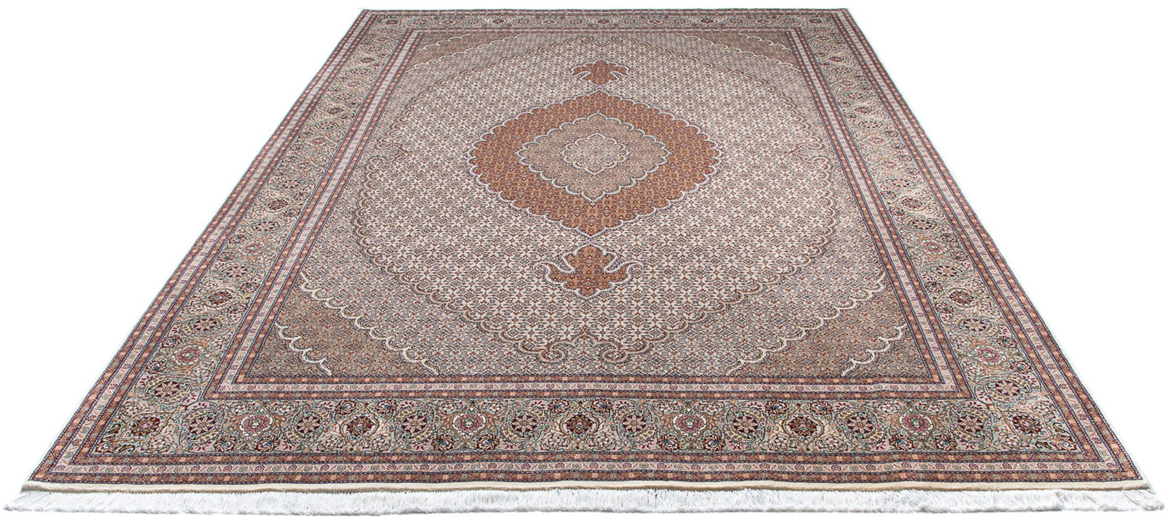 Image of morgenland Orientteppich »Perser - Täbriz - Royal - 298 x 203 cm - beige«, rechteckig, 7 mm Höhe, Wohnzimmer, Handgeknüpft, Einzelstück mit Zertifikat bei Ackermann Versand Schweiz