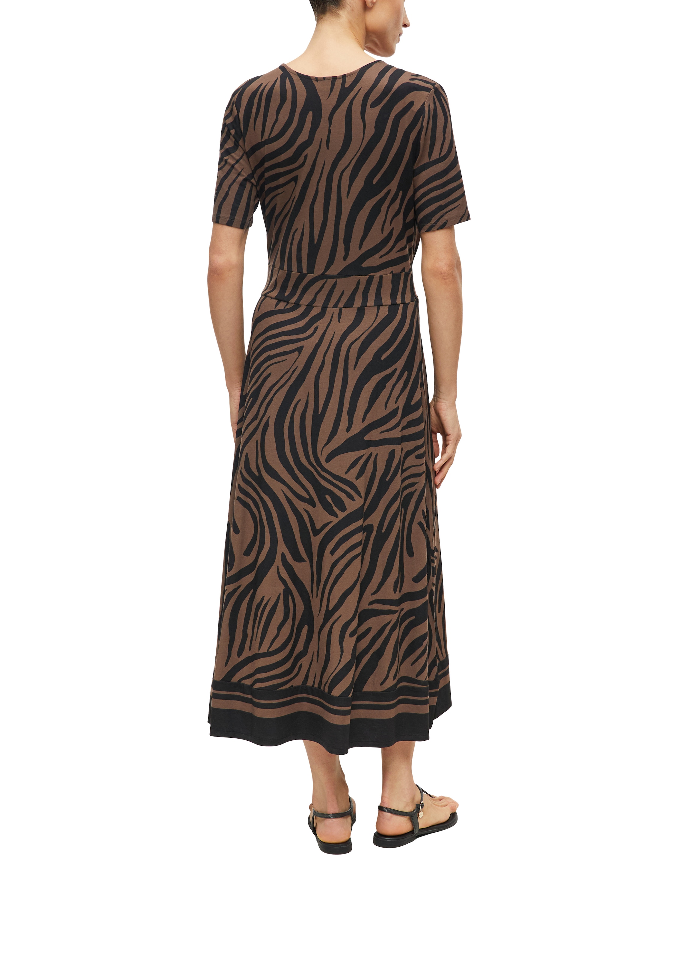 s.Oliver BLACK LABEL Blusenkleid Ohne Taschen Sommerkleid mit Animal-Print