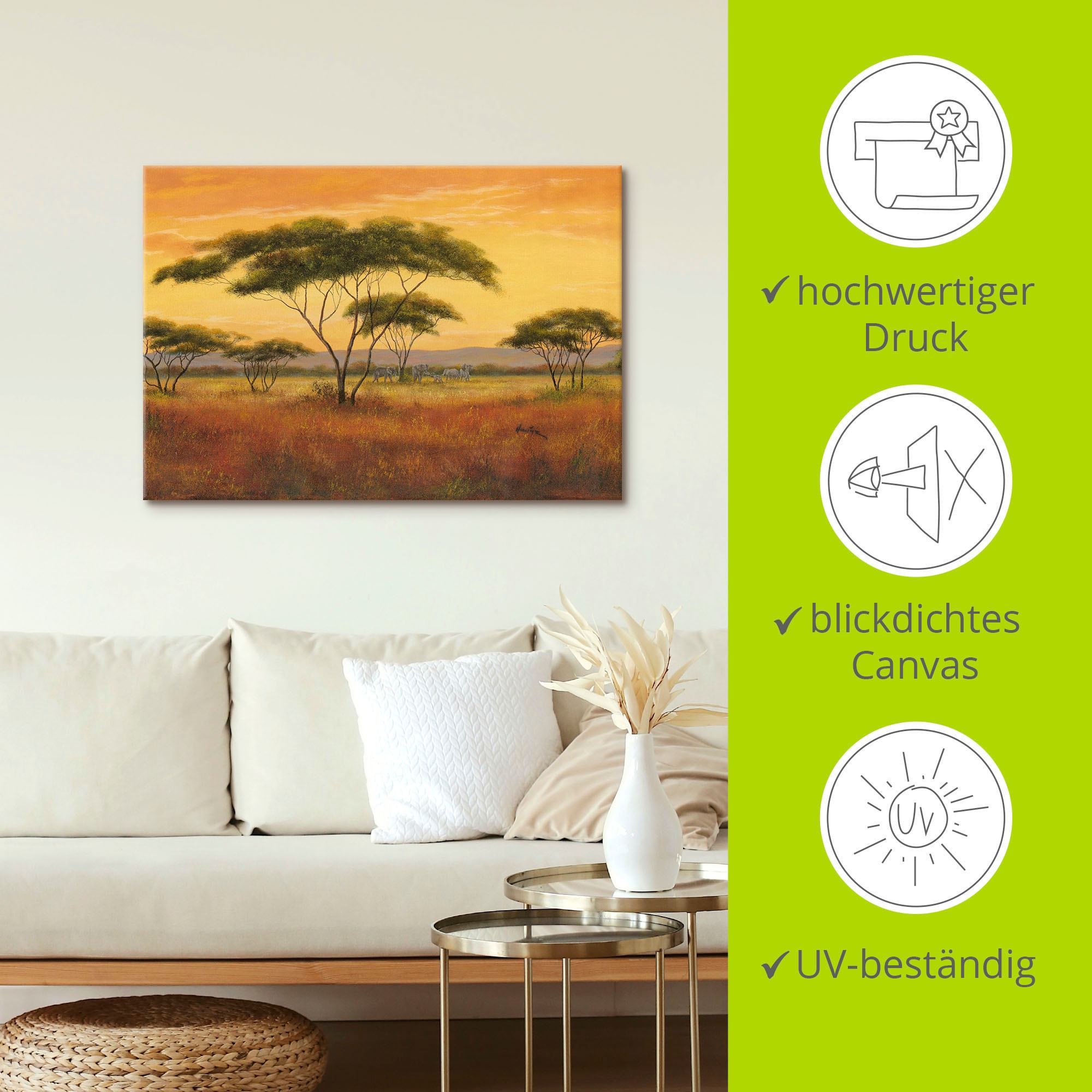Artland Wandbild »Afrikalandschaft«, Afrika, (1 St.), als Alubild, Outdoorbild, Leinwandbild in verschied. Grössen