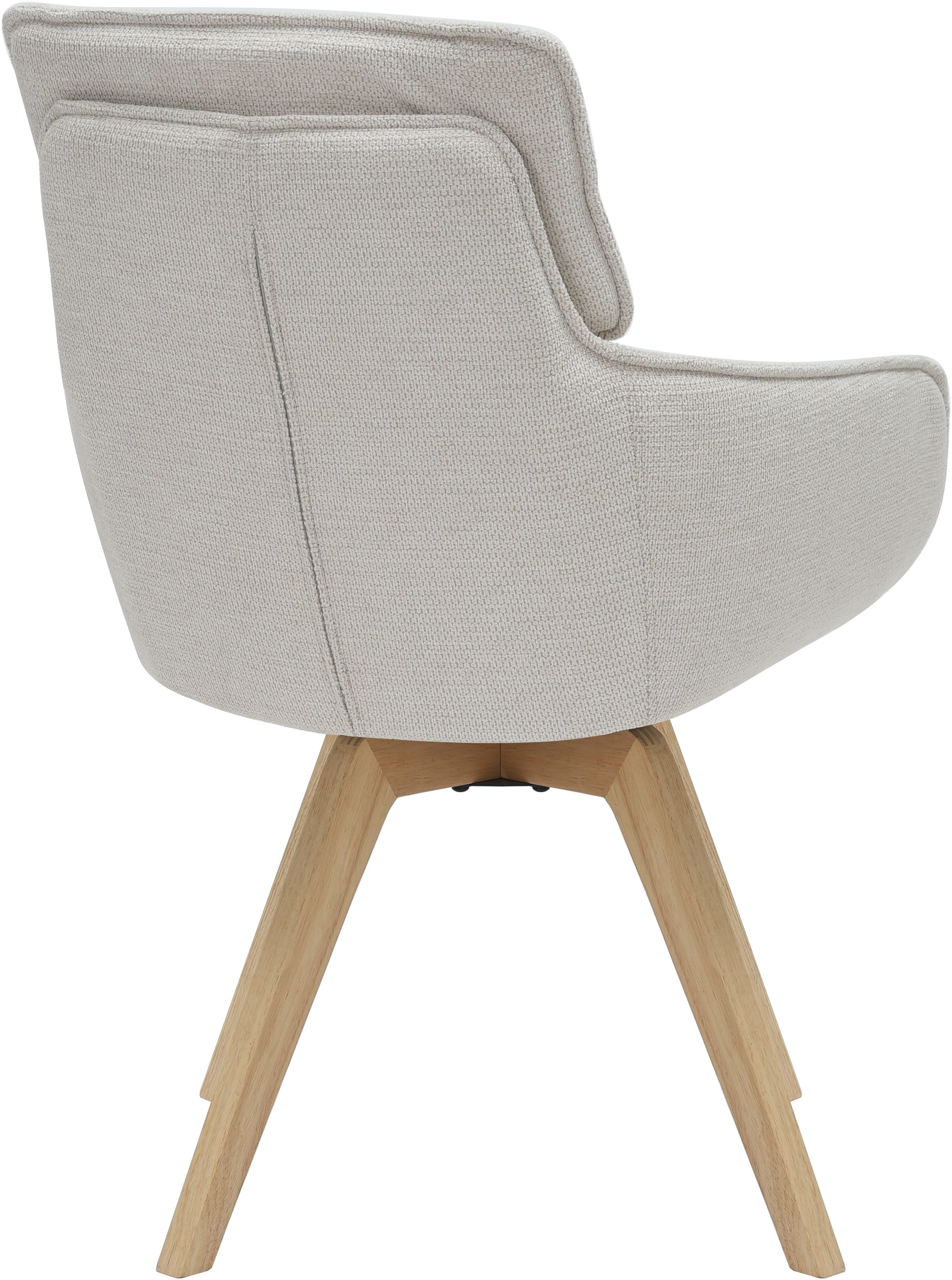 GOODproduct Chaise de salle à manger »Romilda« (Ensemble) 2 cuisrevêtement en tissu tissé facile d'entretien, structure métallique aspect bois
