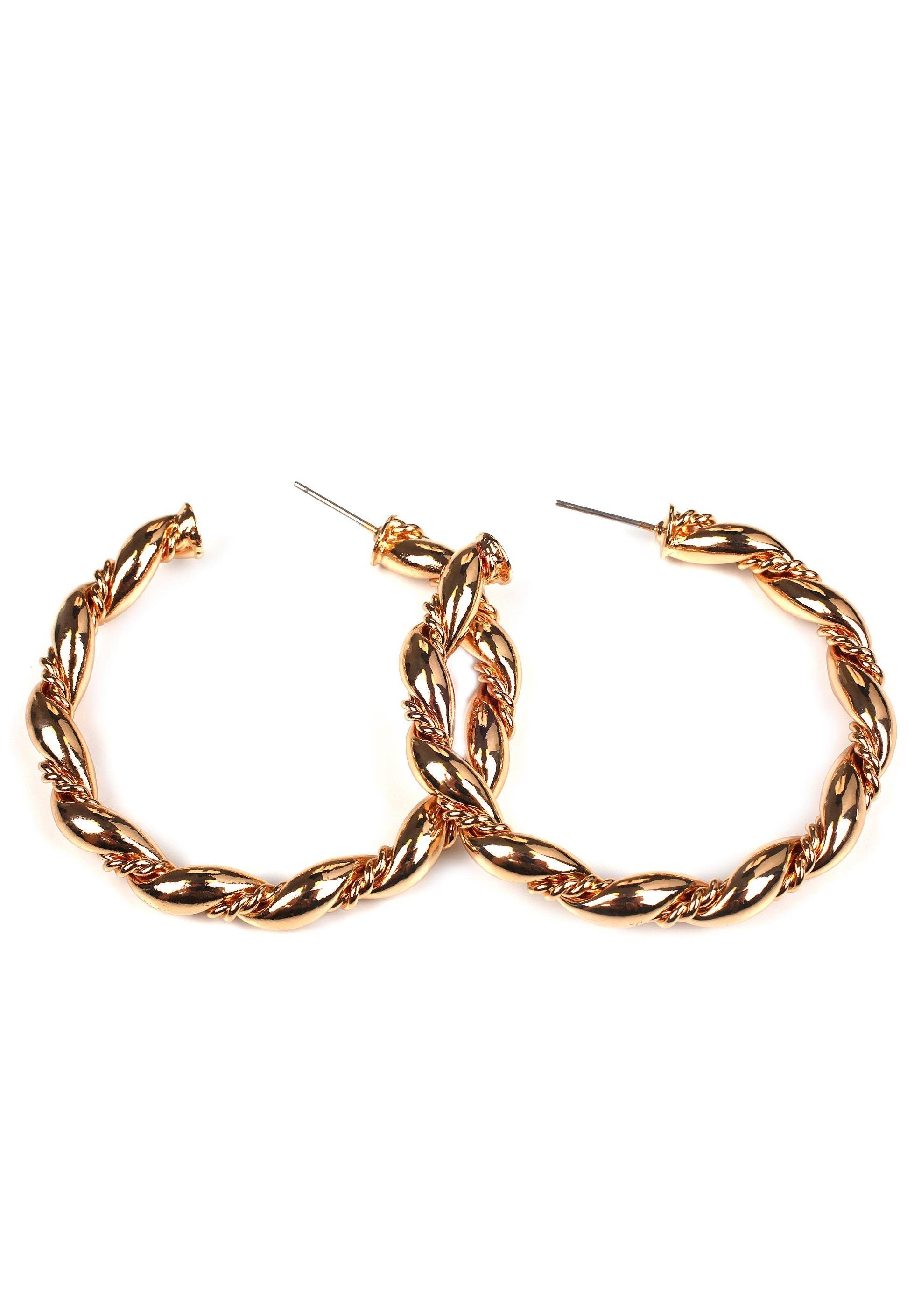 Paar Creolen »in gedrehter Optik, vergoldfarbenet«