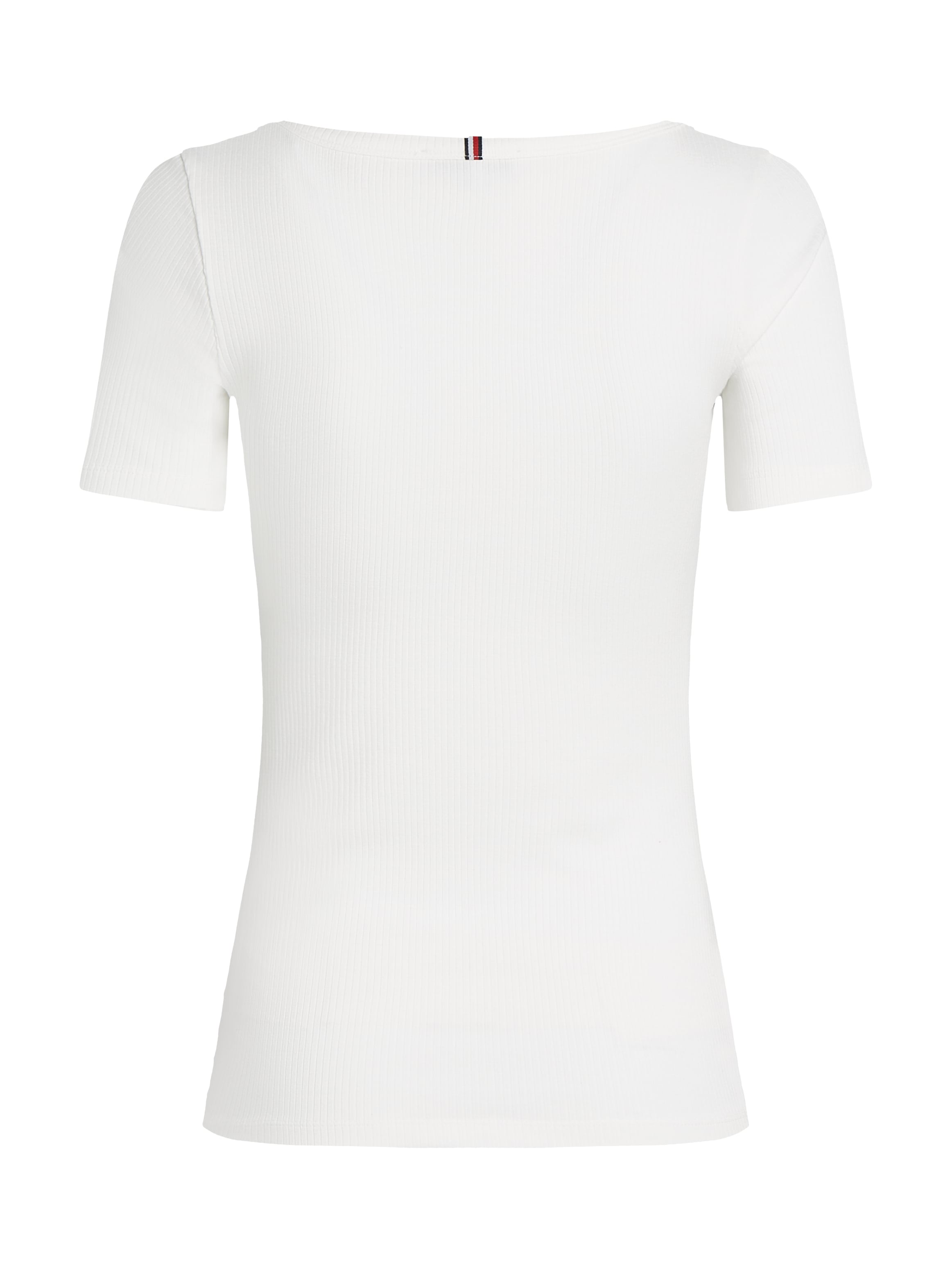 Tommy Hilfiger Rundhalsshirt »SLIM 5X2 RIB O-NK SS«, mit dezenter Tommy Hilfiger Logostickerei