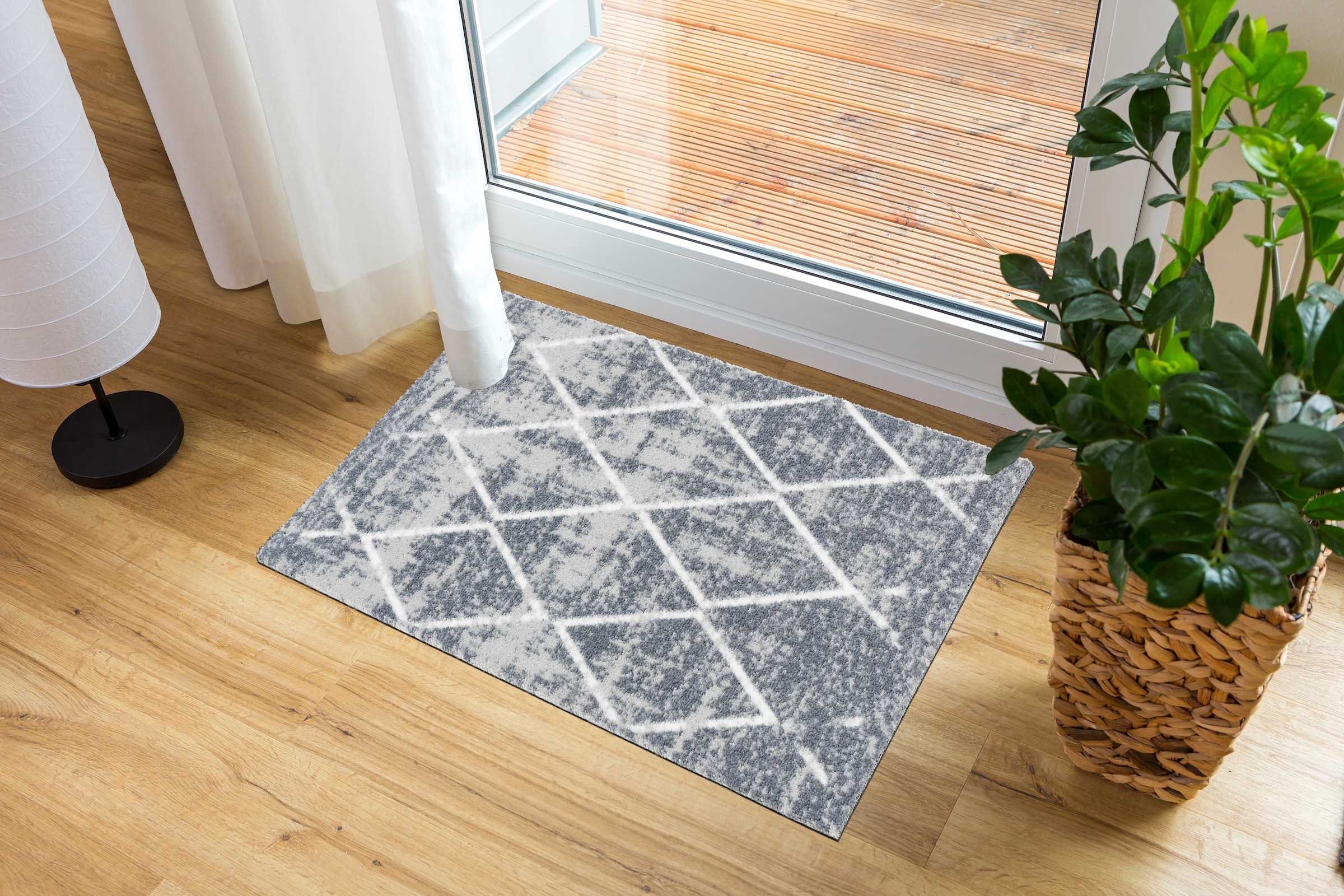 ASTRA Fussmatte »Miabella 1669« rechteckig 7 mm Höhe Schmutzfangmatte, Rauten Design, waschbar, In -und Outdoor geeignet