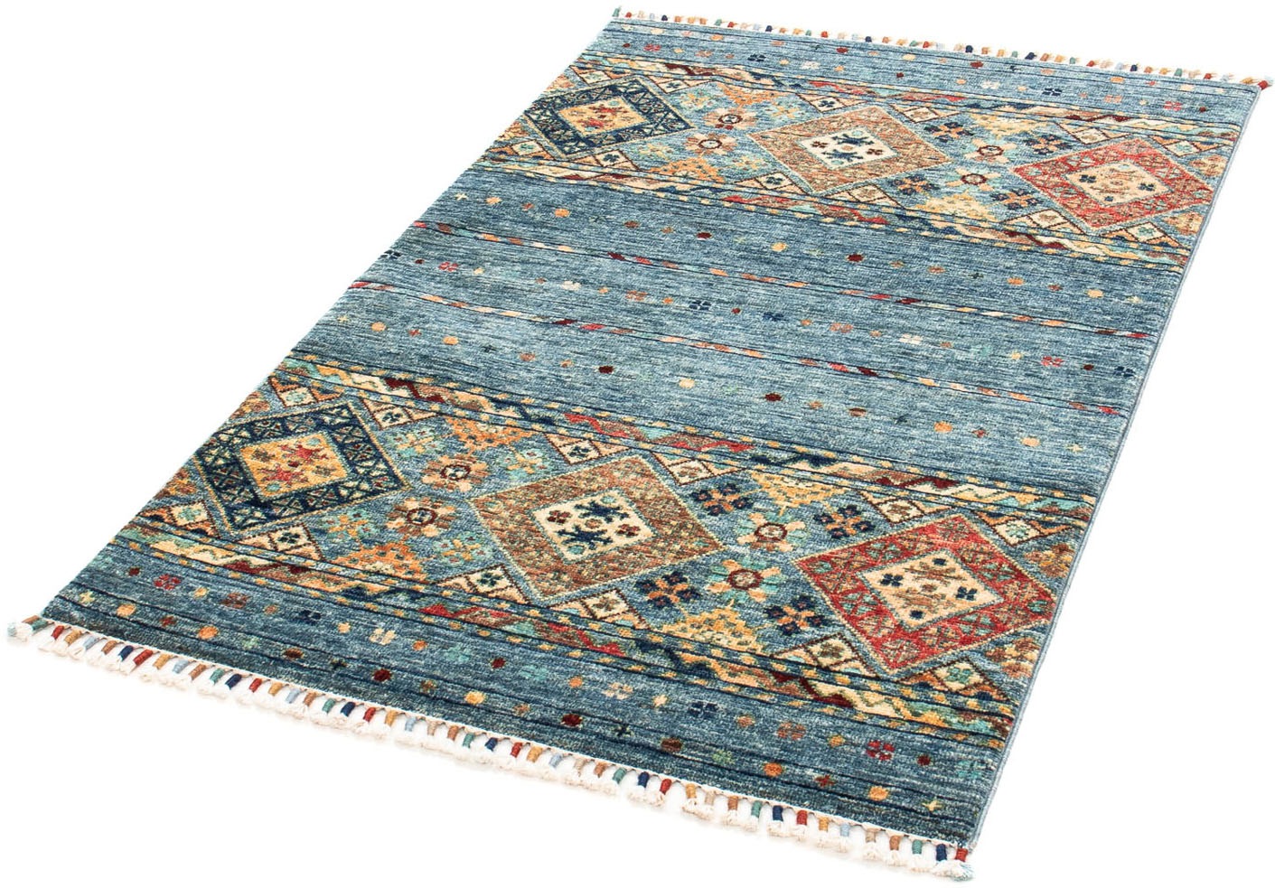 Image of morgenland Orientteppich »Ziegler - 127 x 83 cm - blau«, rechteckig, 6 mm Höhe, Wohnzimmer, Handgeknüpft, Einzelstück mit Zertifikat bei Ackermann Versand Schweiz