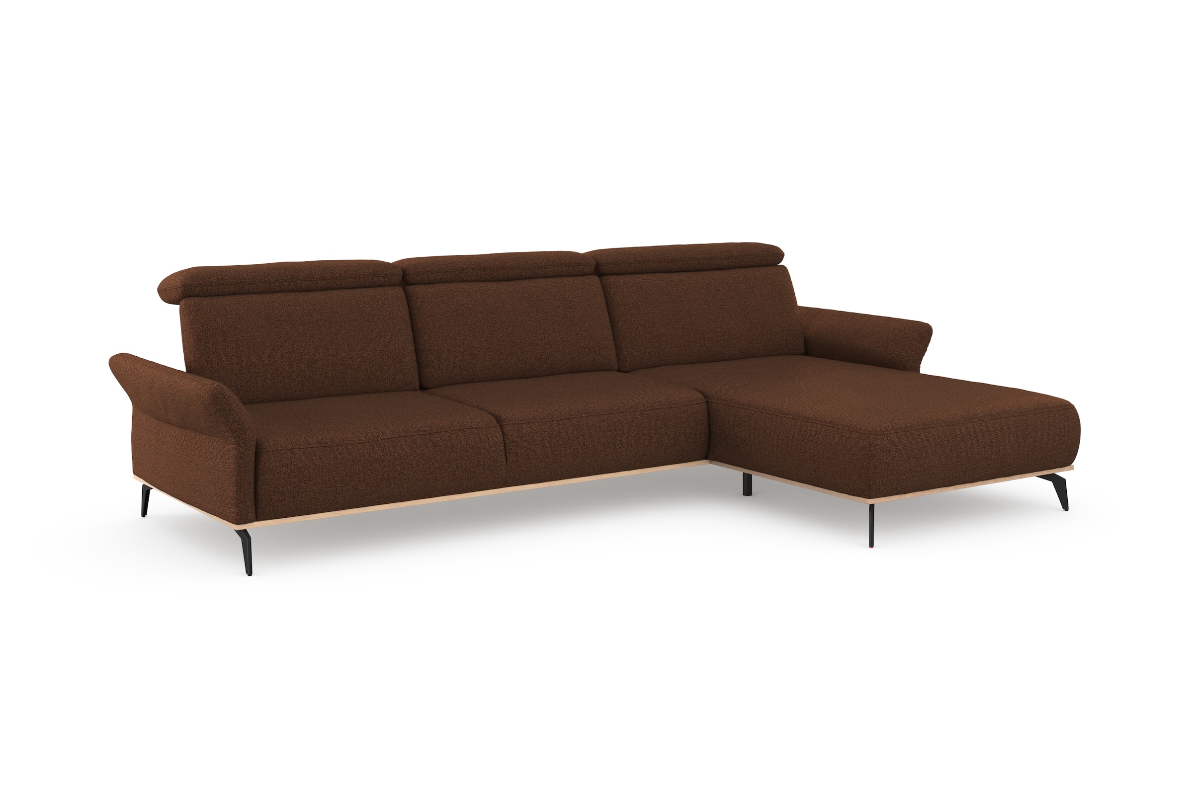 Places of Style Ecksofa »Fjord L-Form«, massiv, wahlweise mit Armlehnfunktion, Kopf- Sitztiefenverstellung