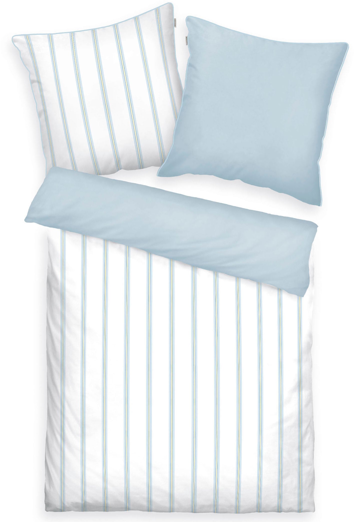 TOM TAILOR HOME Linge de lit »CLASSIC SATIN STRIPES in Gr. 135x200cm oder 155x220cm« 2 cuis new bedroom, passepoil coloré sur l’oreiller