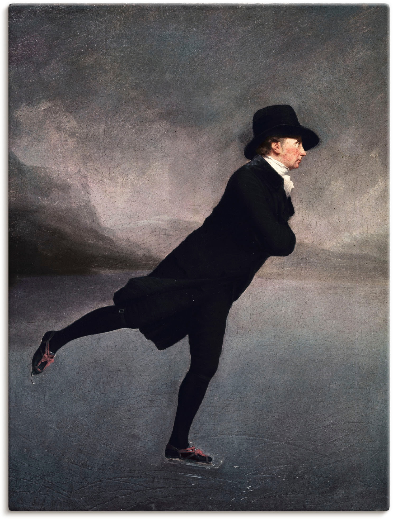 Image of Artland Leinwandbild "Pfarrer Robert Walker beim Eislaufen" Mann 1 Stk. tlg. auf Holzrahmen gespannt
