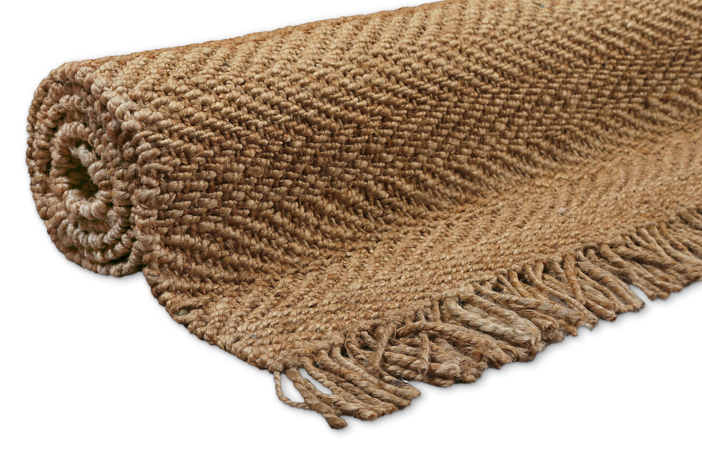 Green Looop Teppich »Dhurry« rechteckig 12 mm Höhe handgewebt, robust, strapazierfähig, Jute, Natur, Wohnzimmer