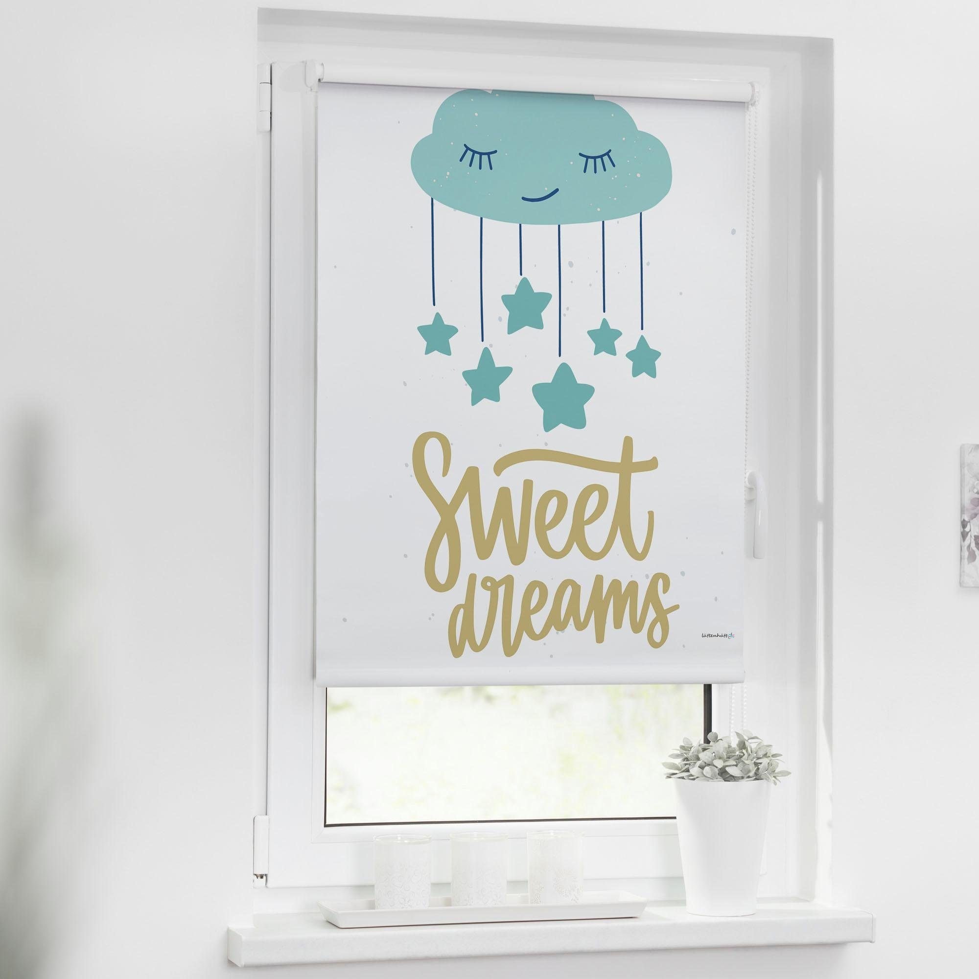 Image of Lüttenhütt Seitenzugrollo "Sweet Dreams" verdunkelnd ohne Bohren Kinderrollo im Fixmass
