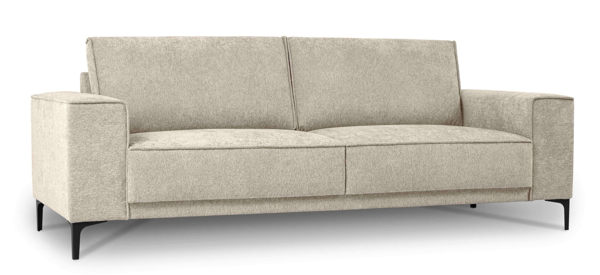 Places of Style 3-Sitzer »3er Sofa Oland, Struktur, Flachgewebe, Luxus-Microfaser, Boucle«, 224 cm, Wellenunterfederung, Skandi-Design, Metallfüsse