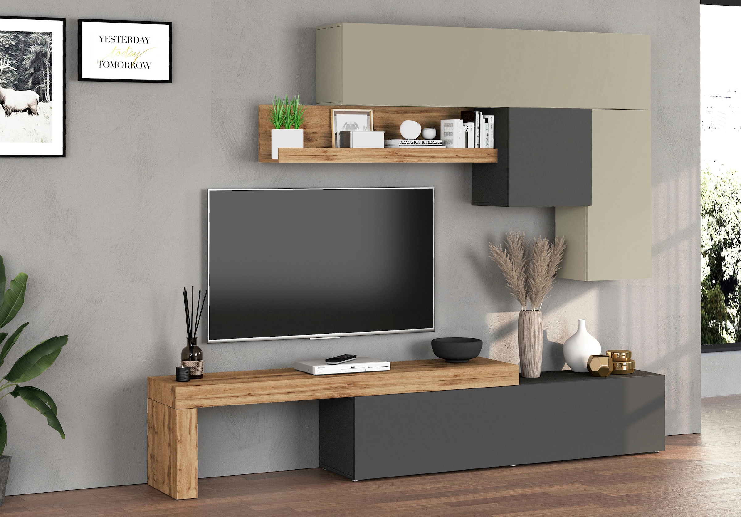 GOODproduct Wohnwand »Chronos Wohnwand, Medienwand, 5-er set« Set, 5 Stk. tlg.