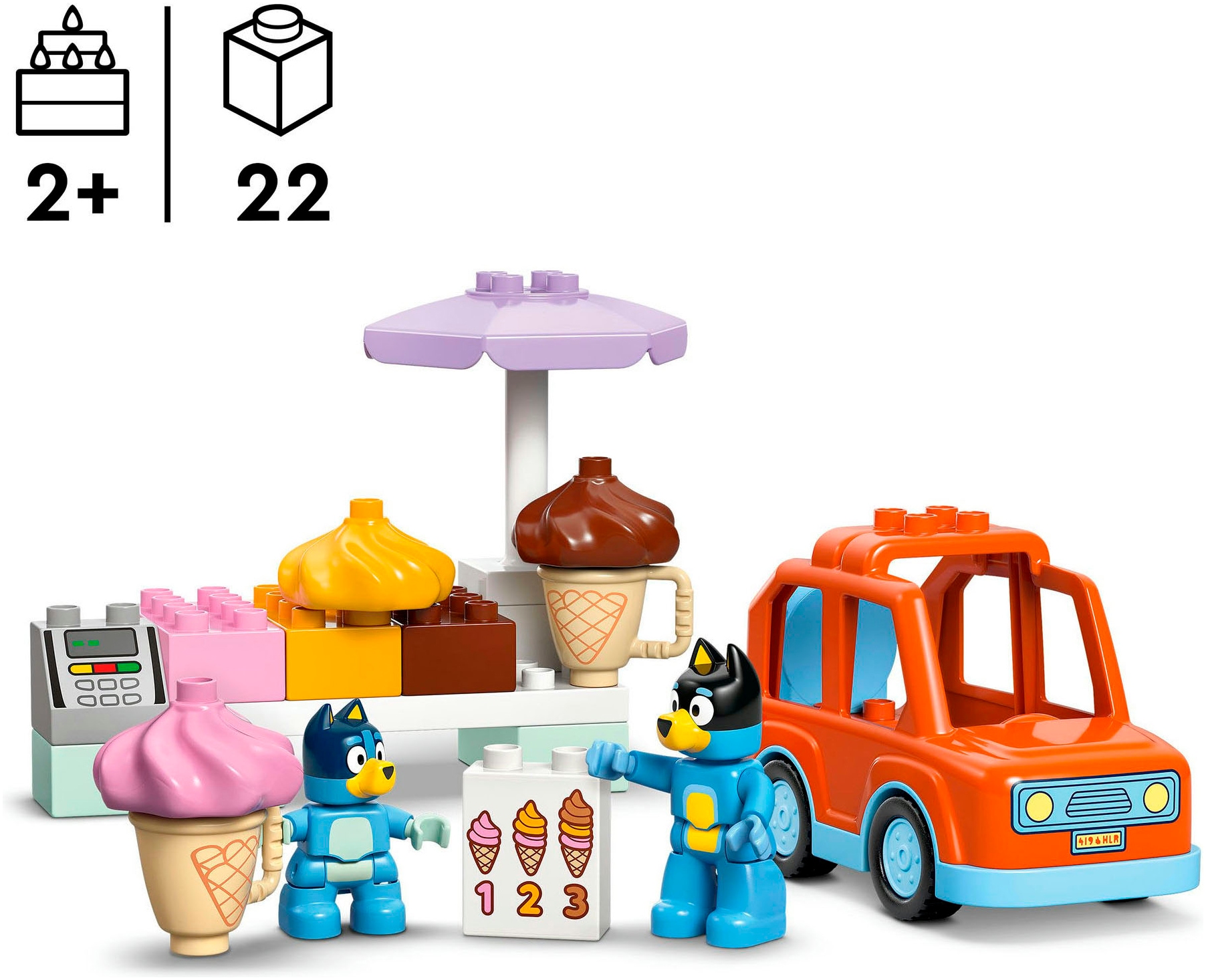 LEGO® Pions de construction »Ausflug zur Eisdiele mit Bluey (10458), LEGO DUPLO Bluey« fabriqué en Europe