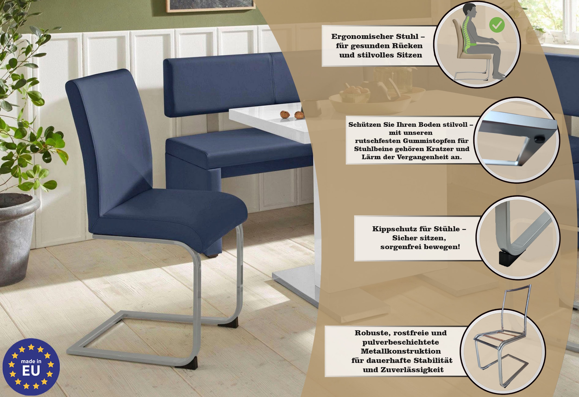 GOODproduct Chaise cantilever »Charissa« (Ensemble) 2 cuisBezug in verschiedenen Qualitäten, maximale Belastbarkeit 120 kg