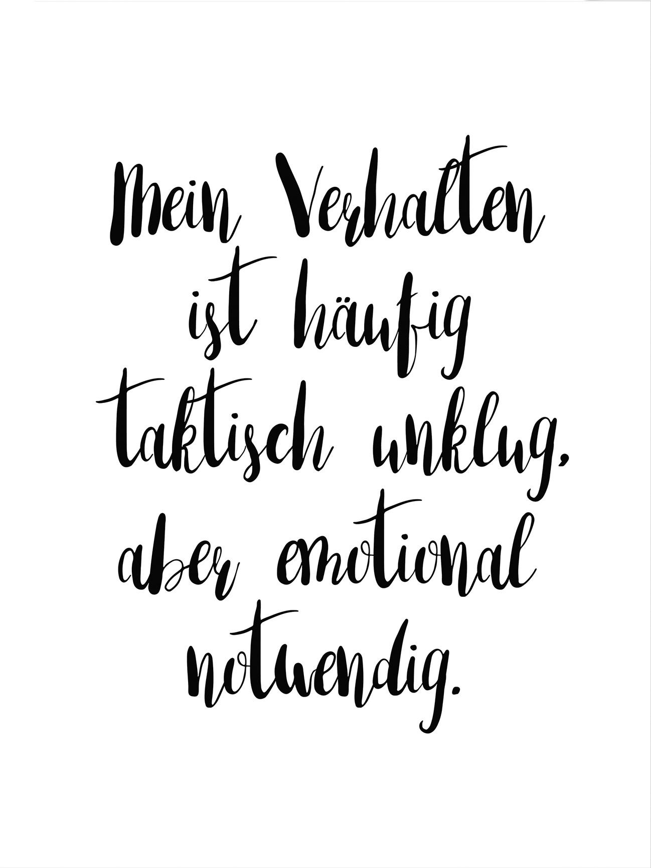 Image of Wall-Art Poster »Mein Verhalten ist häufig taktisch unklug«, Poster, Wandbild, Bild, Wandposter bei Ackermann Versand Schweiz