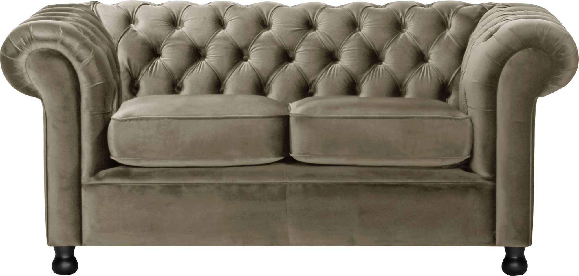 Home affaire 2-places »BRONNOY Chesterfield Sofa mit aufwendiger Knopfheftung, Breite 152 cm« Sofa mit geschwungenen Armlehnen, Chesterfield-Optik, Glamour