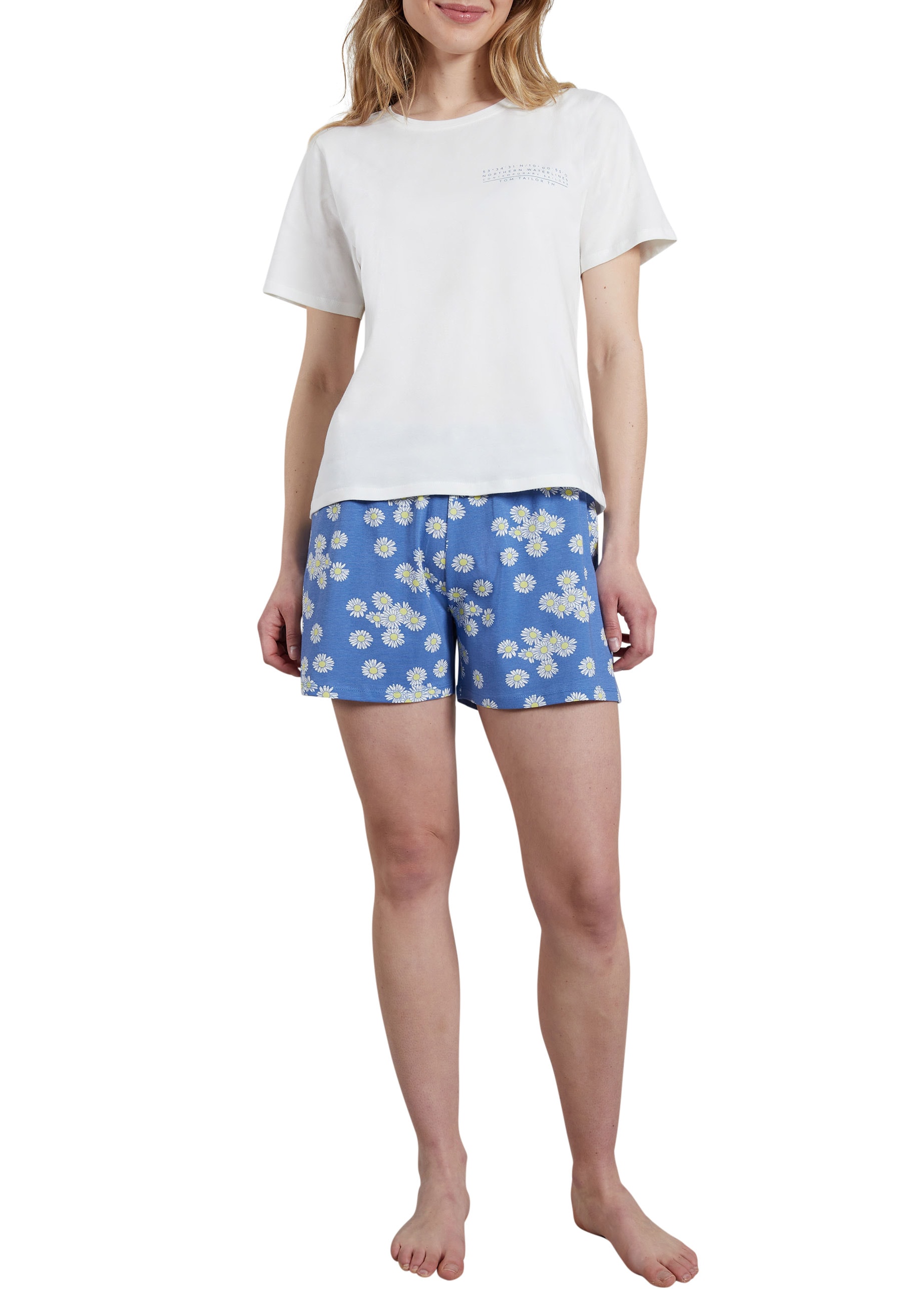 Shorty, (2 tlg.), mit floralem Print auf der Hose