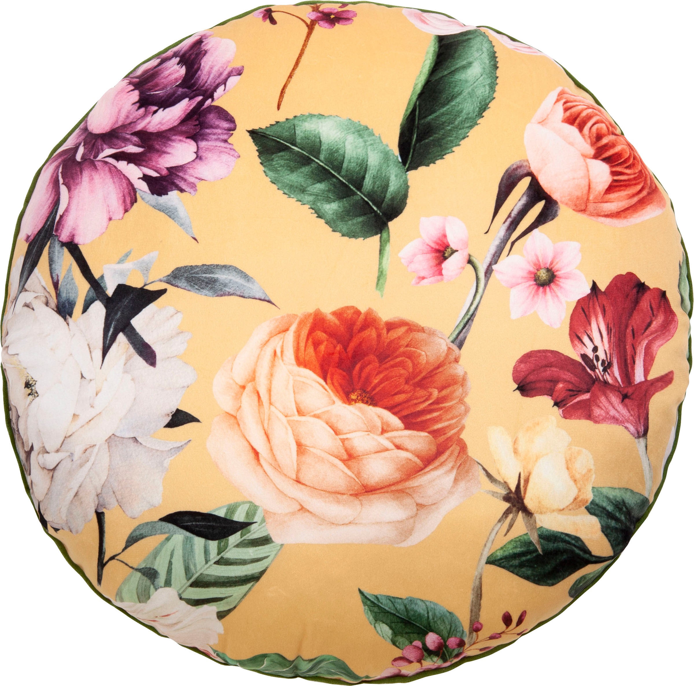 Descanso Dekokissen »Fiori«, Mit Füllung, 1 Stück, Mit Biese, 30x60, Wendeoptik, Weich, Blumen Sand