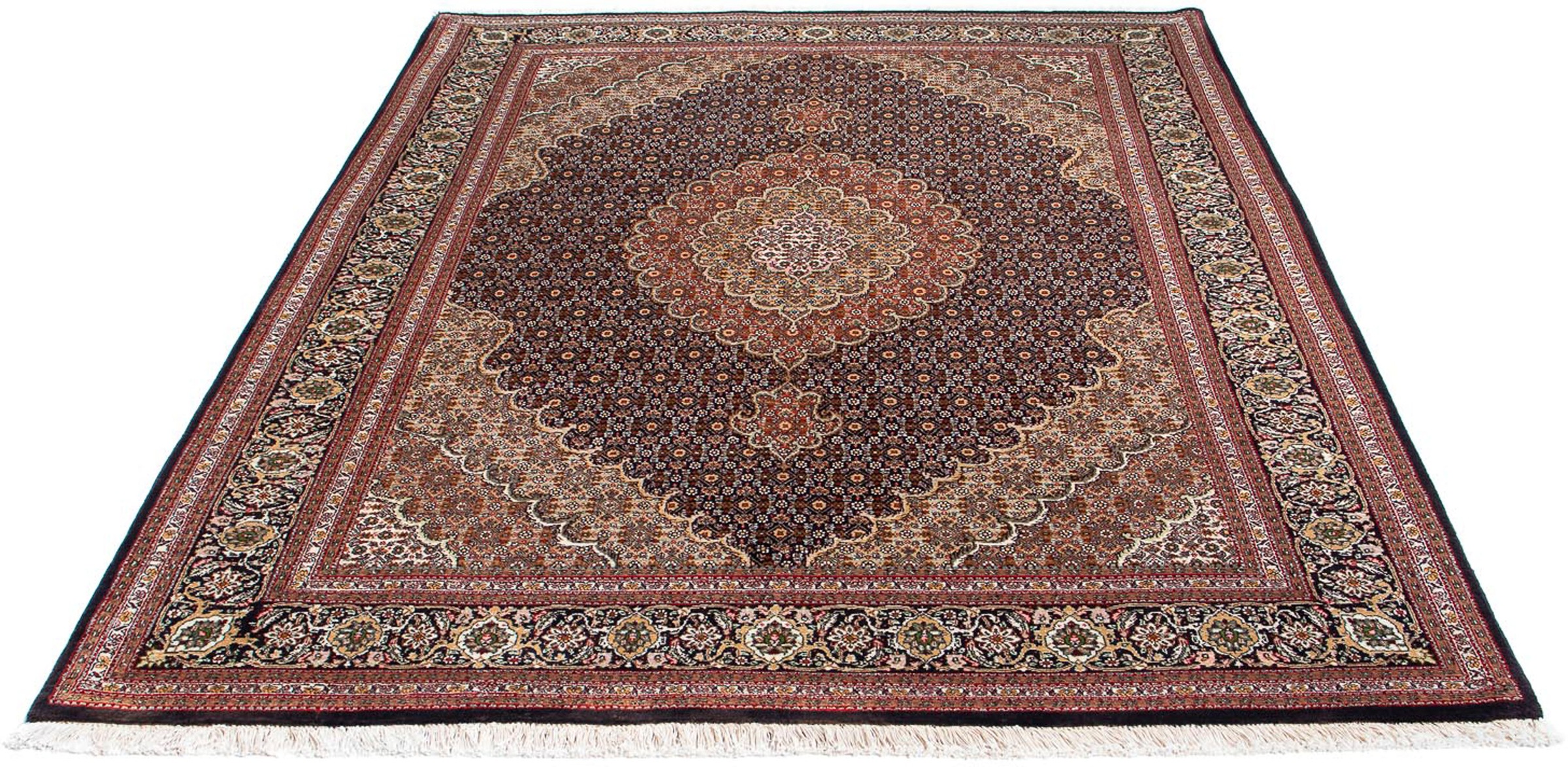 Image of morgenland Orientteppich »Perser - Täbriz - 205 x 154 cm - dunkelbraun«, rechteckig, 10 mm Höhe, Wohnzimmer, Handgeknüpft, Einzelstück mit Zertifikat bei Ackermann Versand Schweiz