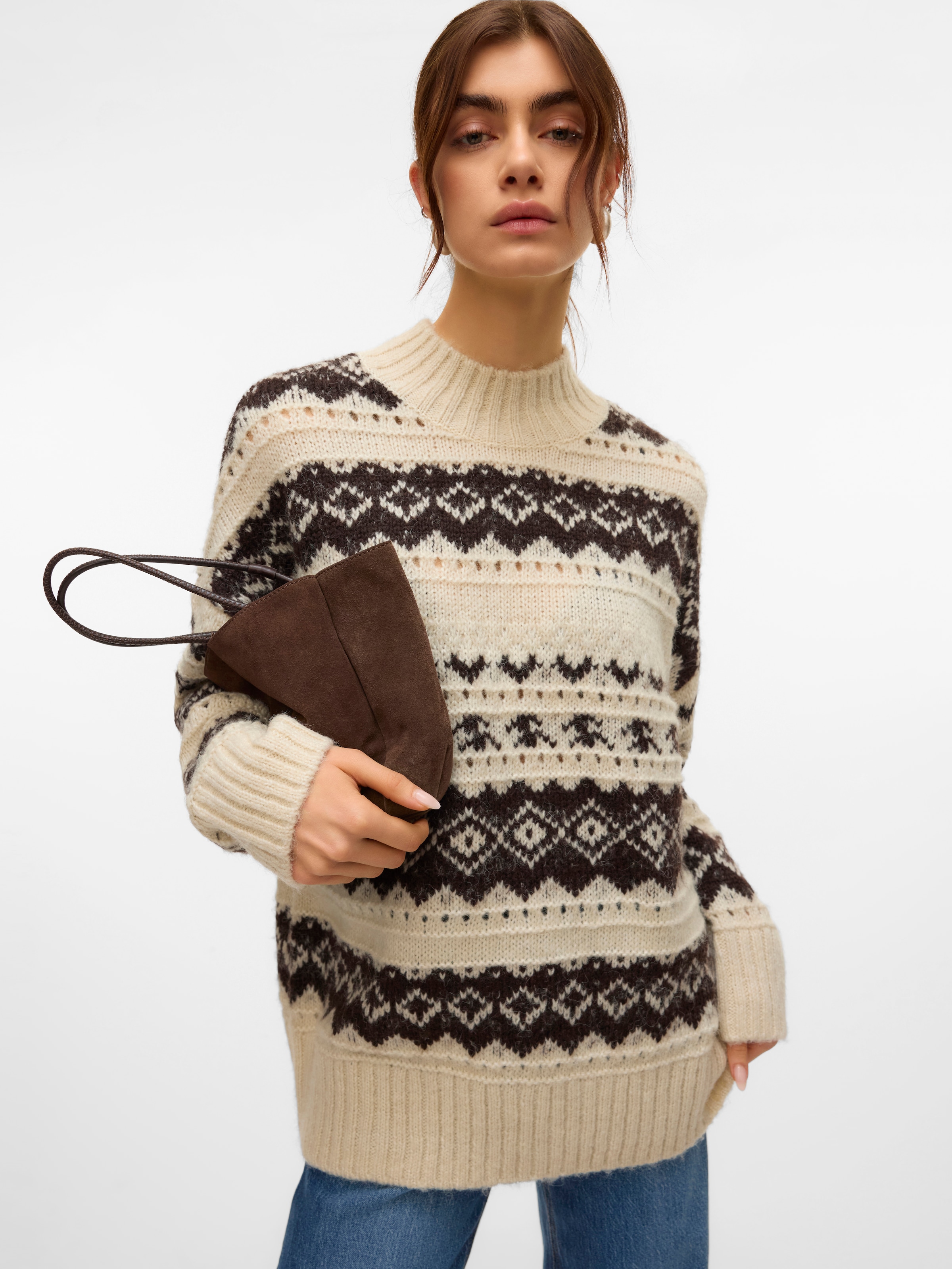 Vero Moda Pull en tricot »VMAMPLE LS HIGH NECK PULLOVER BOO«