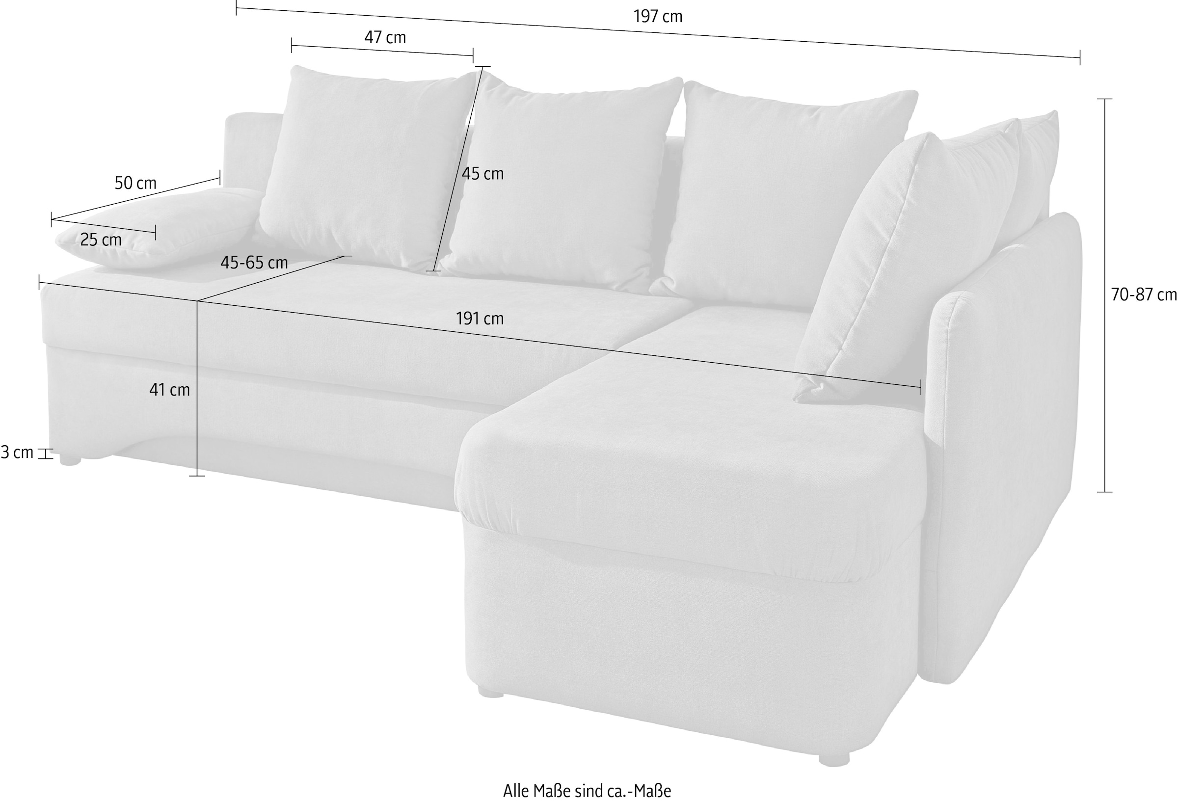 Jockenhöfer Gruppe Canapé d'angle »Nivaris L-Form, B: 197 cm« avec fonction couchage & coffre de lit, notre prix permanent le plus bas