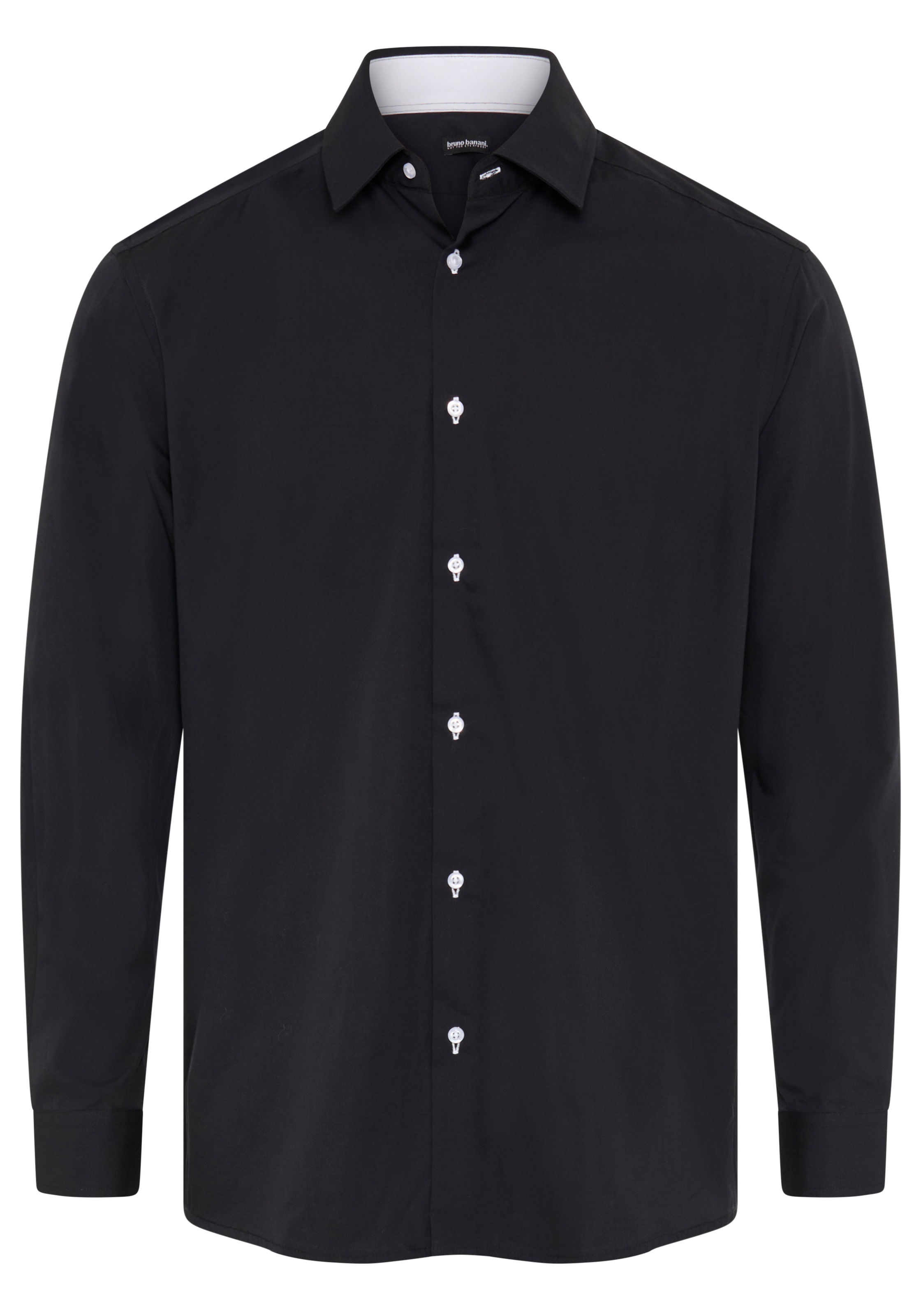 Bruno Banani Chemise à manches longues coupe cintrée, avec col Kent, en coton