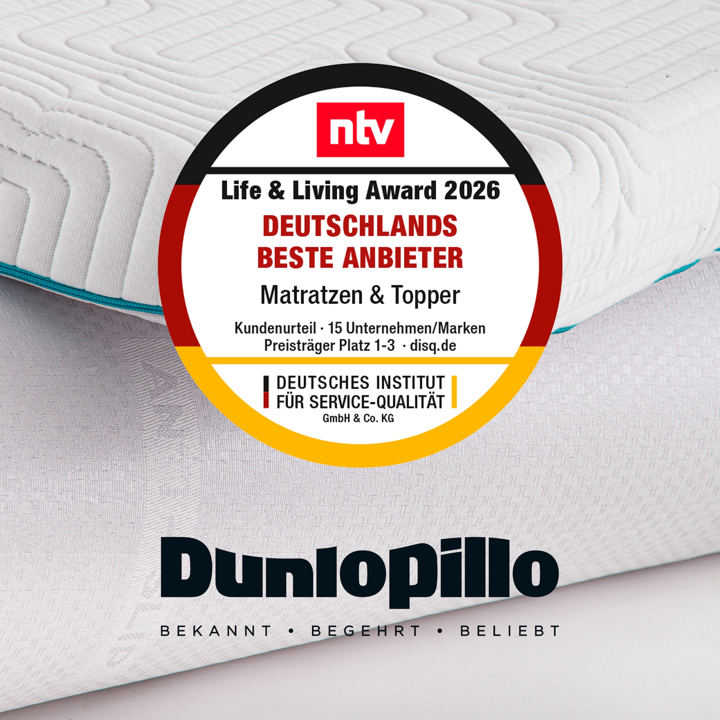 Dunlopillo Topper »Balance, Gelschaumtopper 90x200 & 140x200 cm und weitere Grössen« ajustement précis au corps, supporte une position de couchage ergonomique
