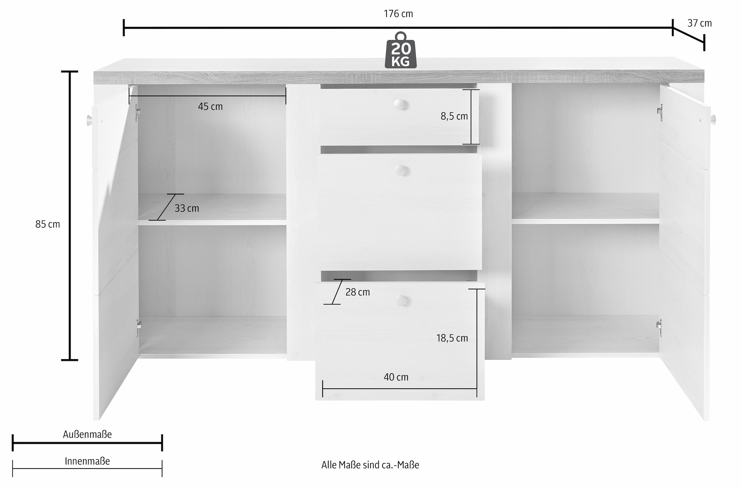 Helvetia Sideboard prix Breite à cm 176 »Larona«, bas