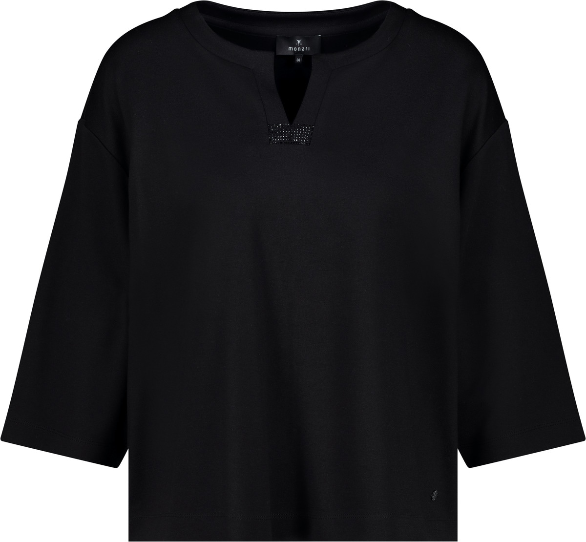 Monari Sweatshirt »Sweatshirt Schmuck Detail«, Mit Rundhalsausschnitt mit Schlitz