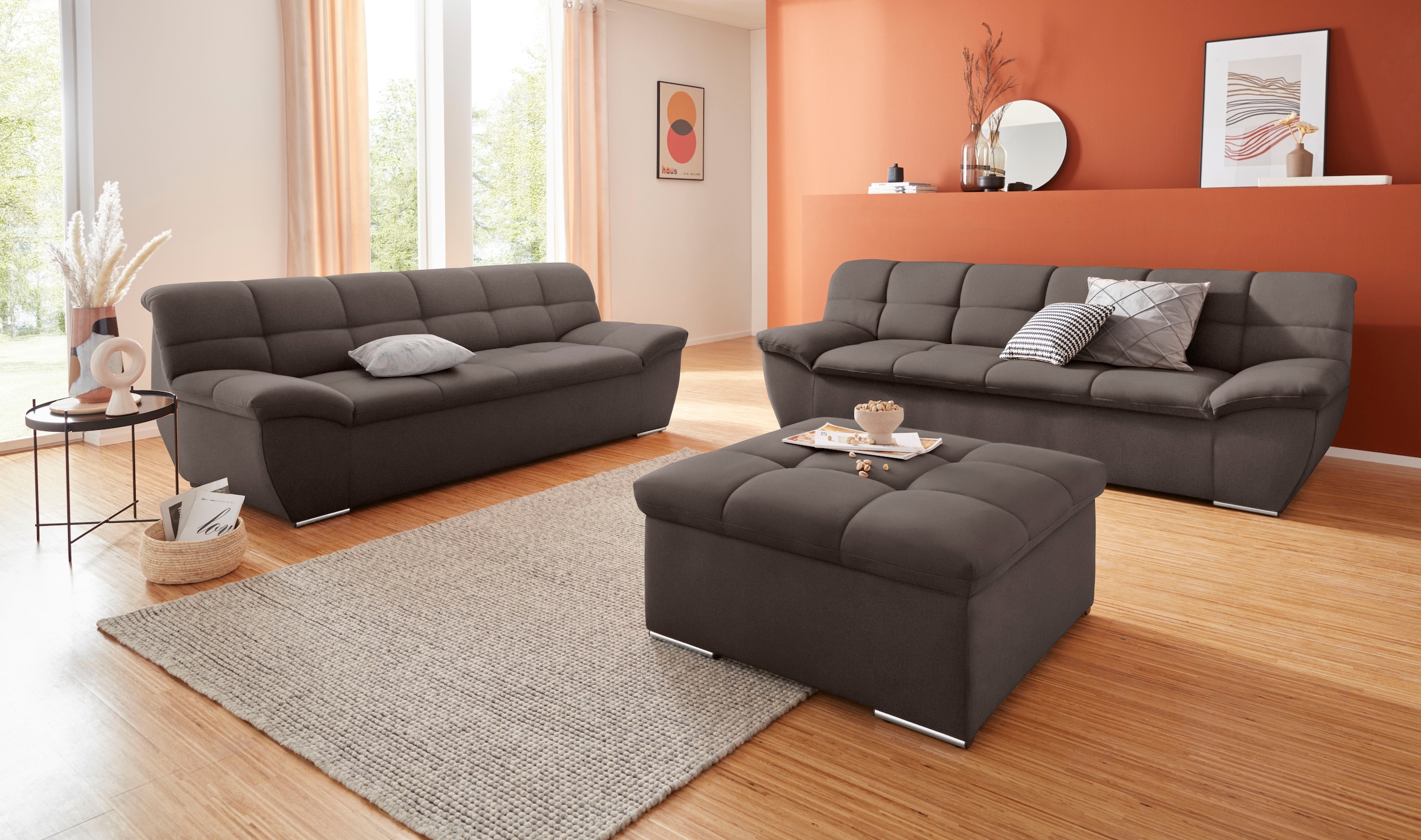 DOMO collection 3-places »Lagoa, moderne Sitzheftung, bequem und komfortabel« frei im Raum stellbar, in grosser Farbauswahl