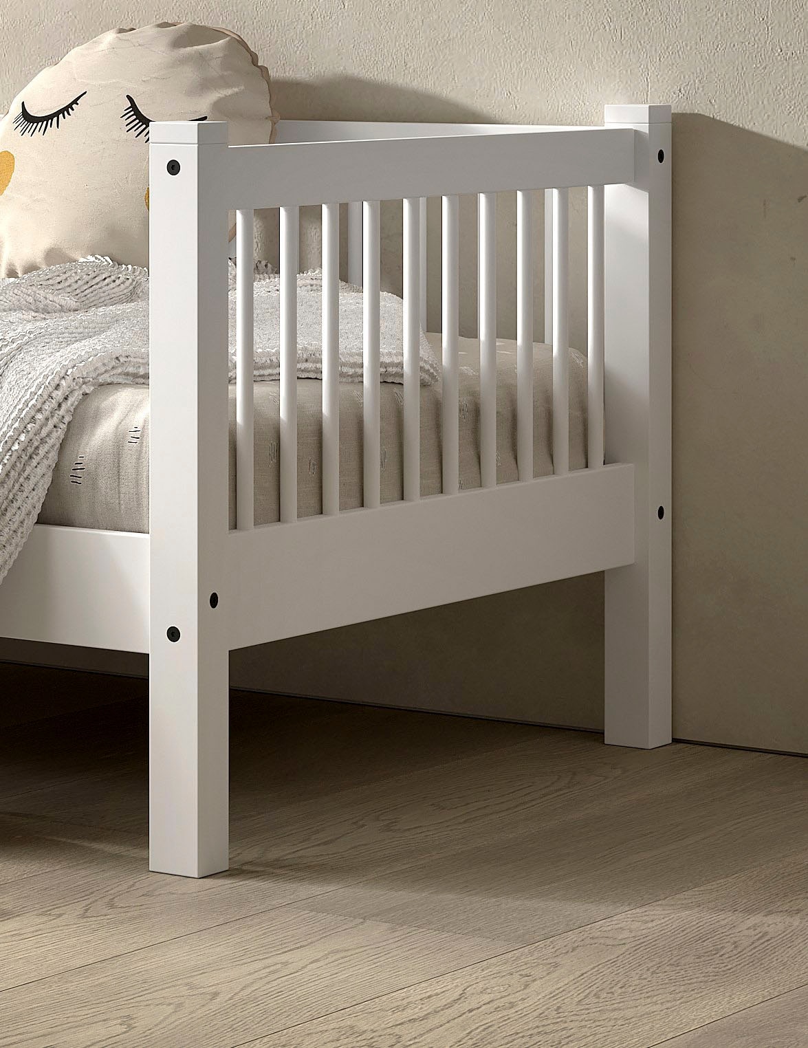 Vipack Einzelbett Made in Europe,  mit LF 90x200 cm, wahlweise mit o. ohne Bettschublade, Buche weiss