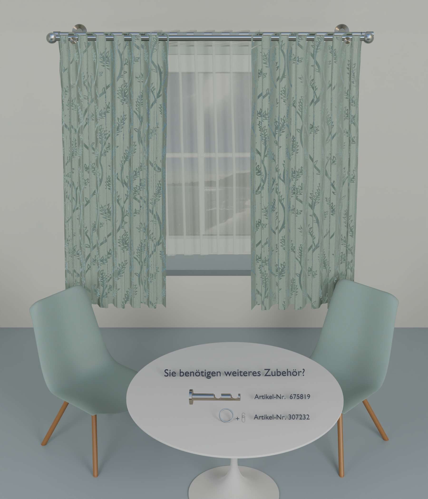 indeko Tringle à rideaux »Colombes« Ø 20 mm 2 course-läufig Longueur sur mesure Komplett-Set inkl.  Montagematerial