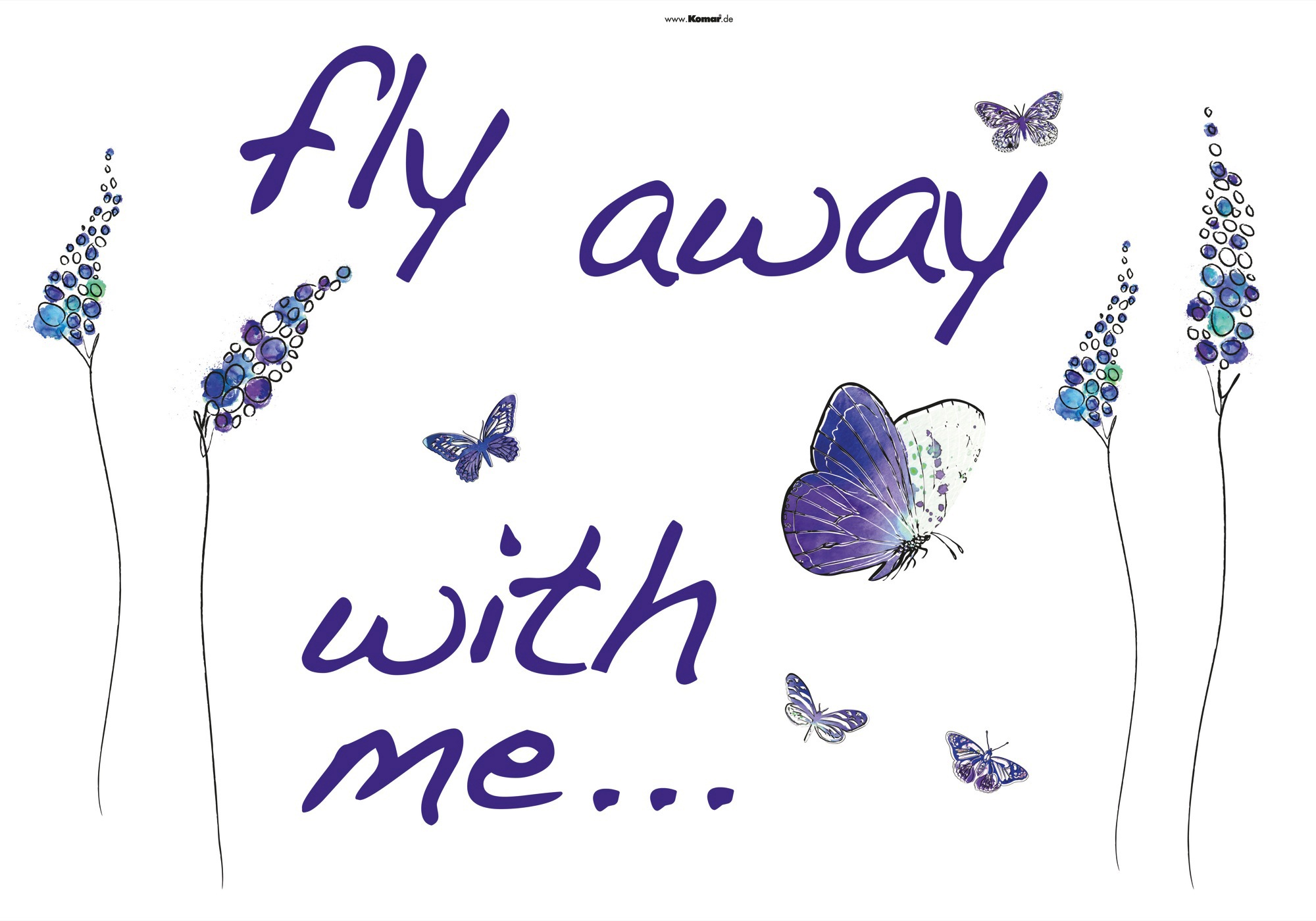 Image of Komar Wandtattoo »Butterflies«, (Set, 17 St.), selbstklebend, rückstandslos abziehbar bei Ackermann Versand Schweiz