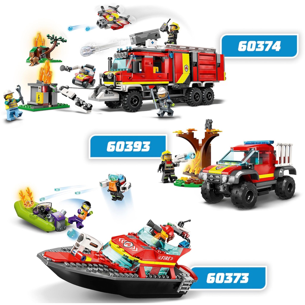 LEGO® Konstruktionsspielsteine »Einsatzleitwagen der Feuerwehr (60374), LEGO® City«, (502 St.), Made in Europe