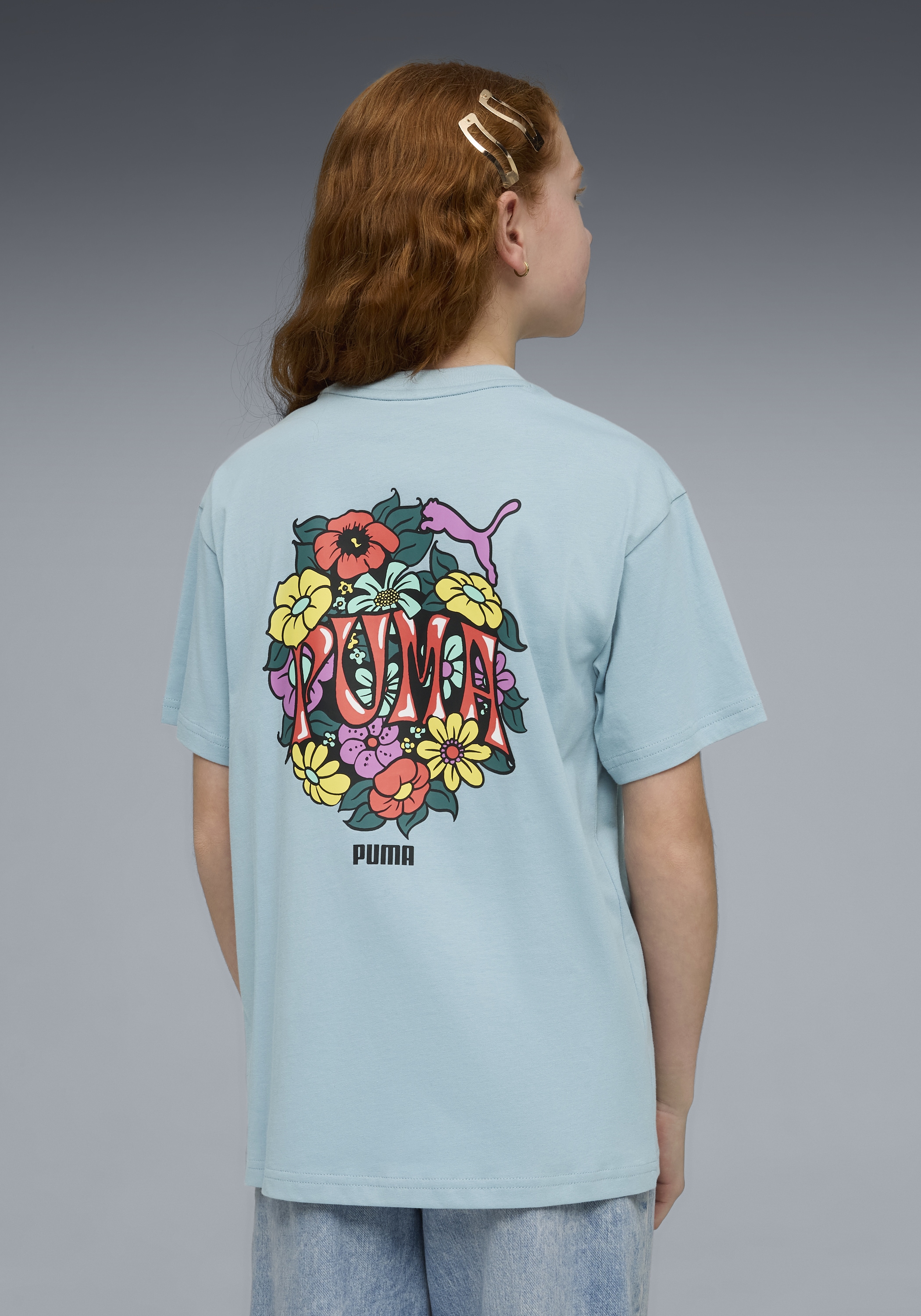 PUMA T-shirt »MID90S RELAXED GRAPHIC TEE G« pour adolescents, manches courtes, style sportif, en coton