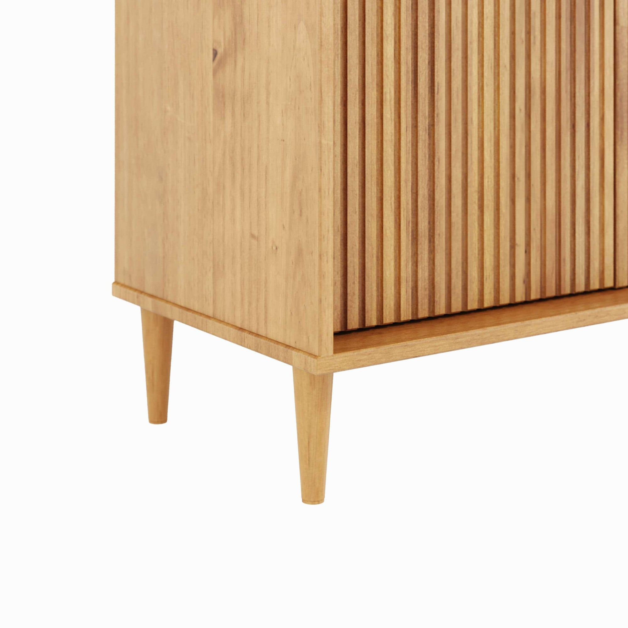 GOODproduct Vitrine »Malmedy Front mit gefrästen Rillen« aus massivem Kiefernholz, Push-to-open, FSC, Breite 80 cm, Höhe 180 cm