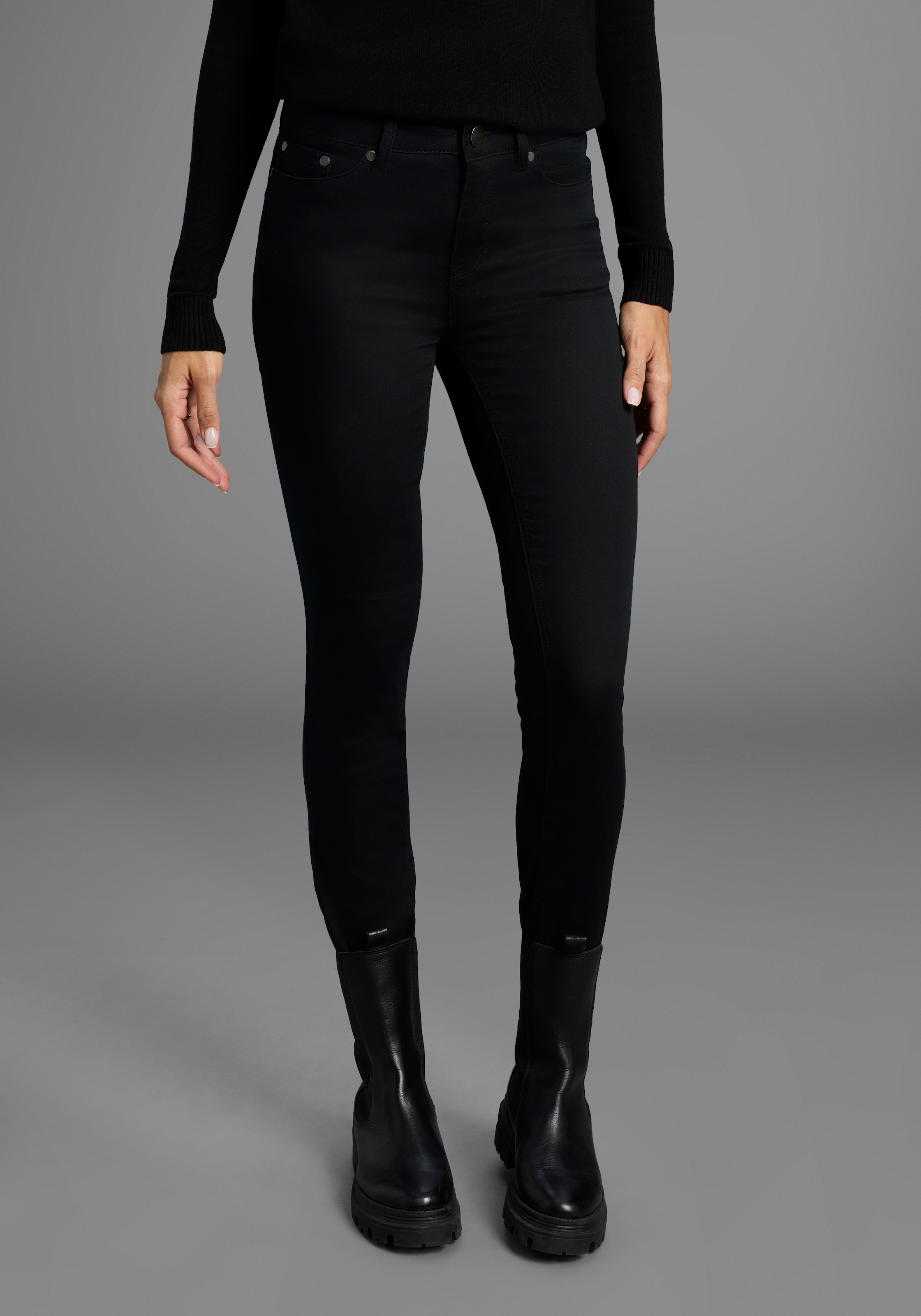 Image of Arizona Slim-fit-Jeans "Shaping" enge Passform, Röhrenjeans, Used-Look-Waschung, hohe Leibhöhe