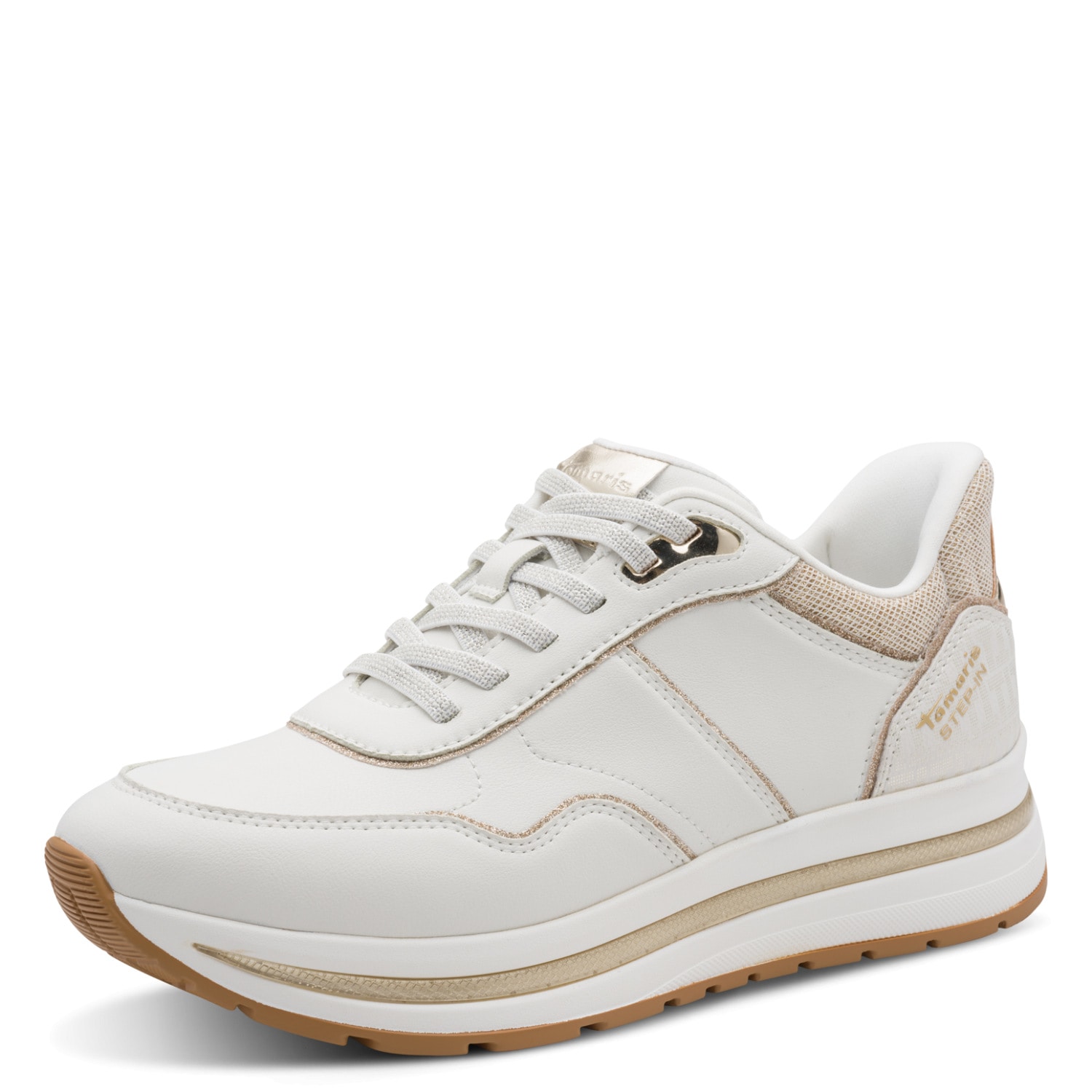 Image of Tamaris Plateausneaker, Freizeitschuh, Halbschuh, Schnürschuh mit Kontrast-Paspellierung