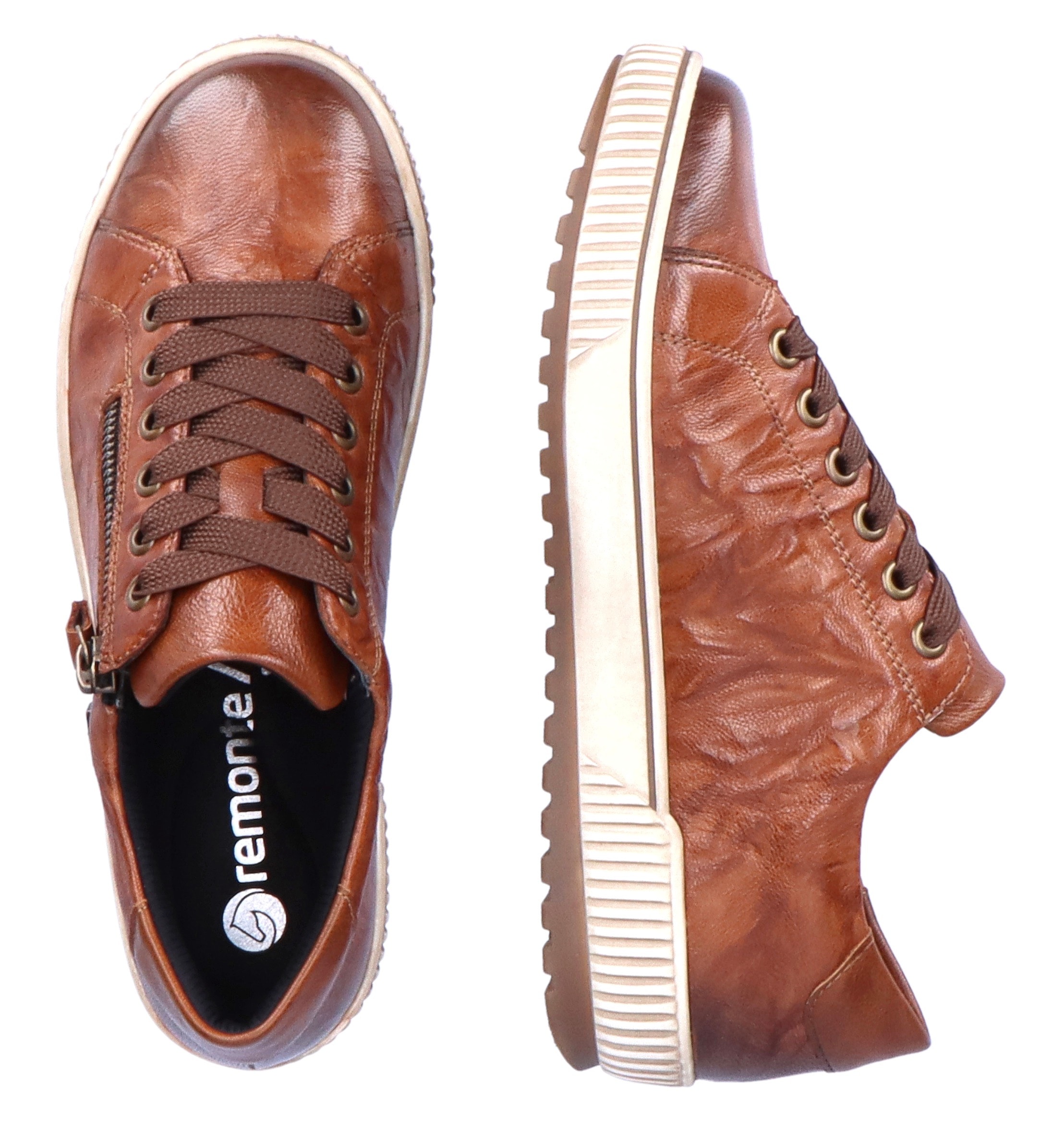 Remonte Plateausneaker, Freizeitschuh, Halbschuh, Schnürschuh mit Aussenreissverschluss