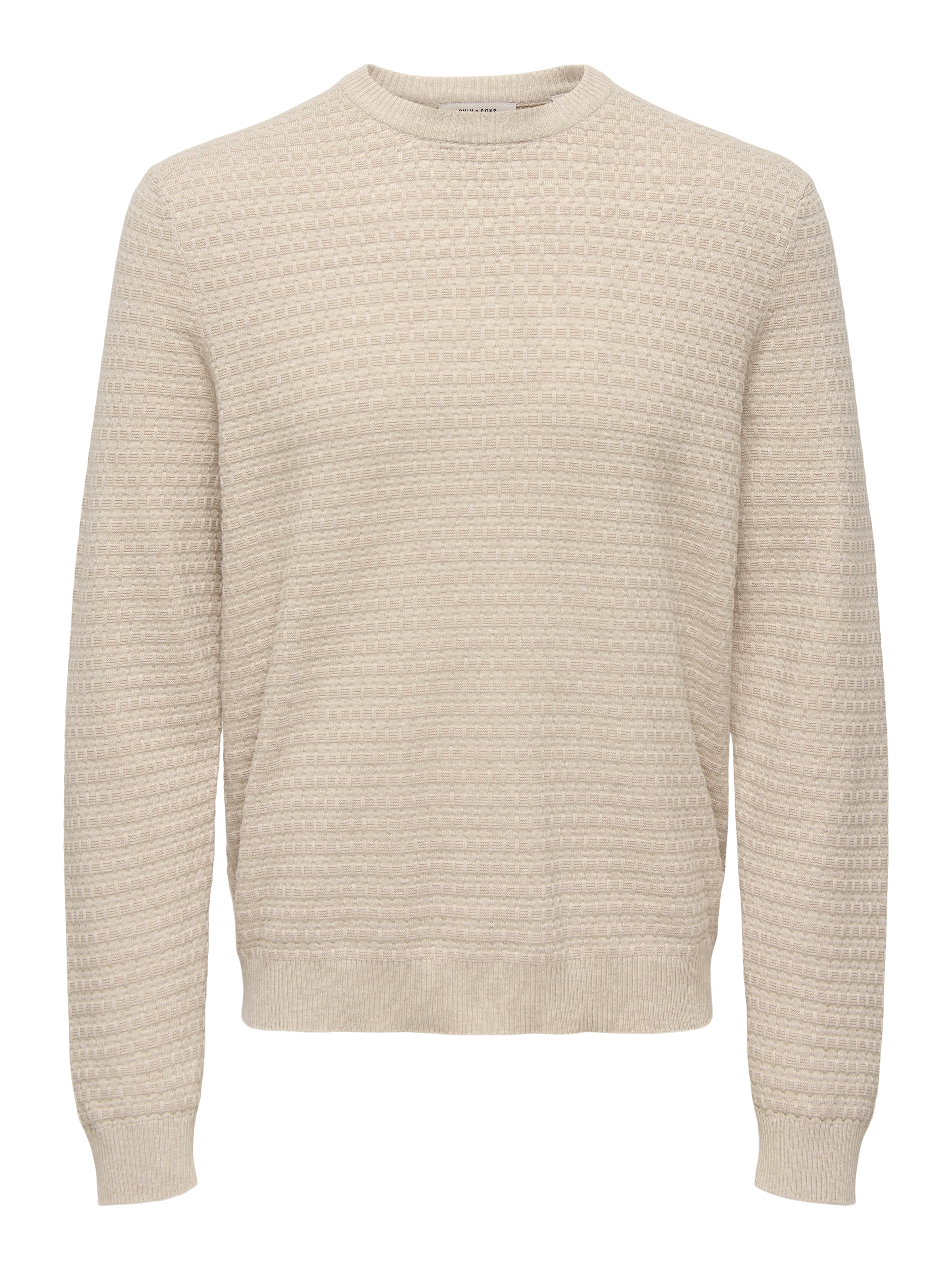 ONLY & SONS Rundhalspullover »ONSLOUI LS STRUCTURE CREW REG NOOS« Baumwollmischung, regular fit