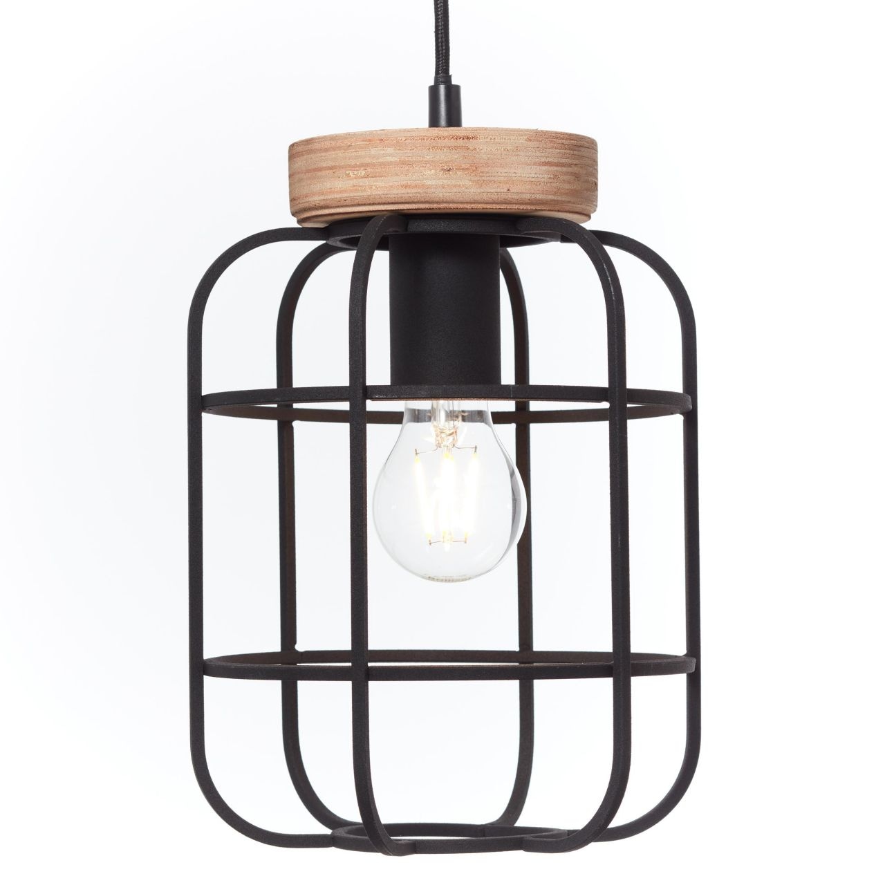 Brilliant Pendelleuchte »Gwen«, 3 flammig, Leuchtmittel E27 | ohne Leuchtmittel, 142 cm Höhe, 100 cm Breite, 3 x E27, antik holz/schwarz korund