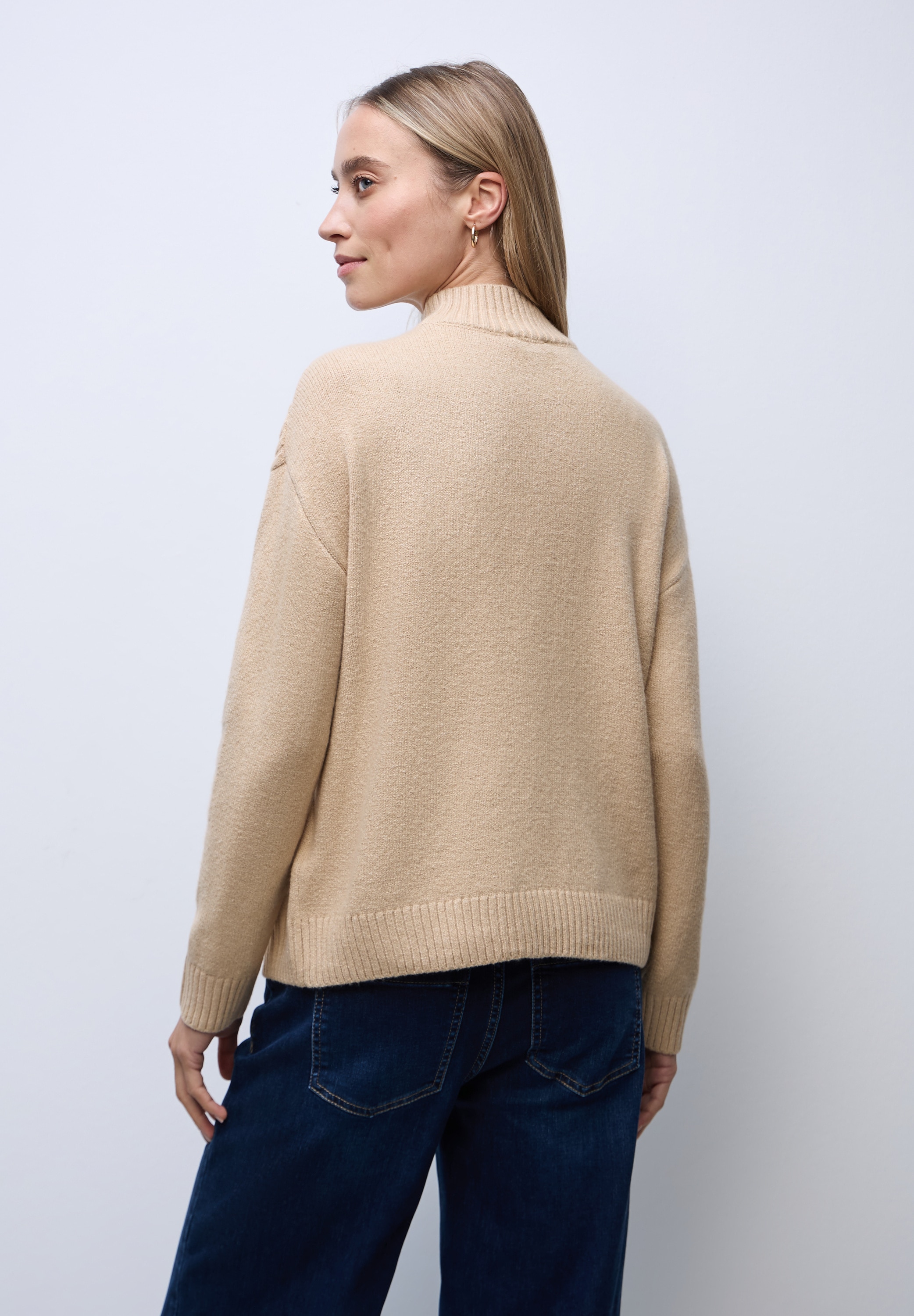 STREET ONE Stehkragenpullover mit Strickmuster