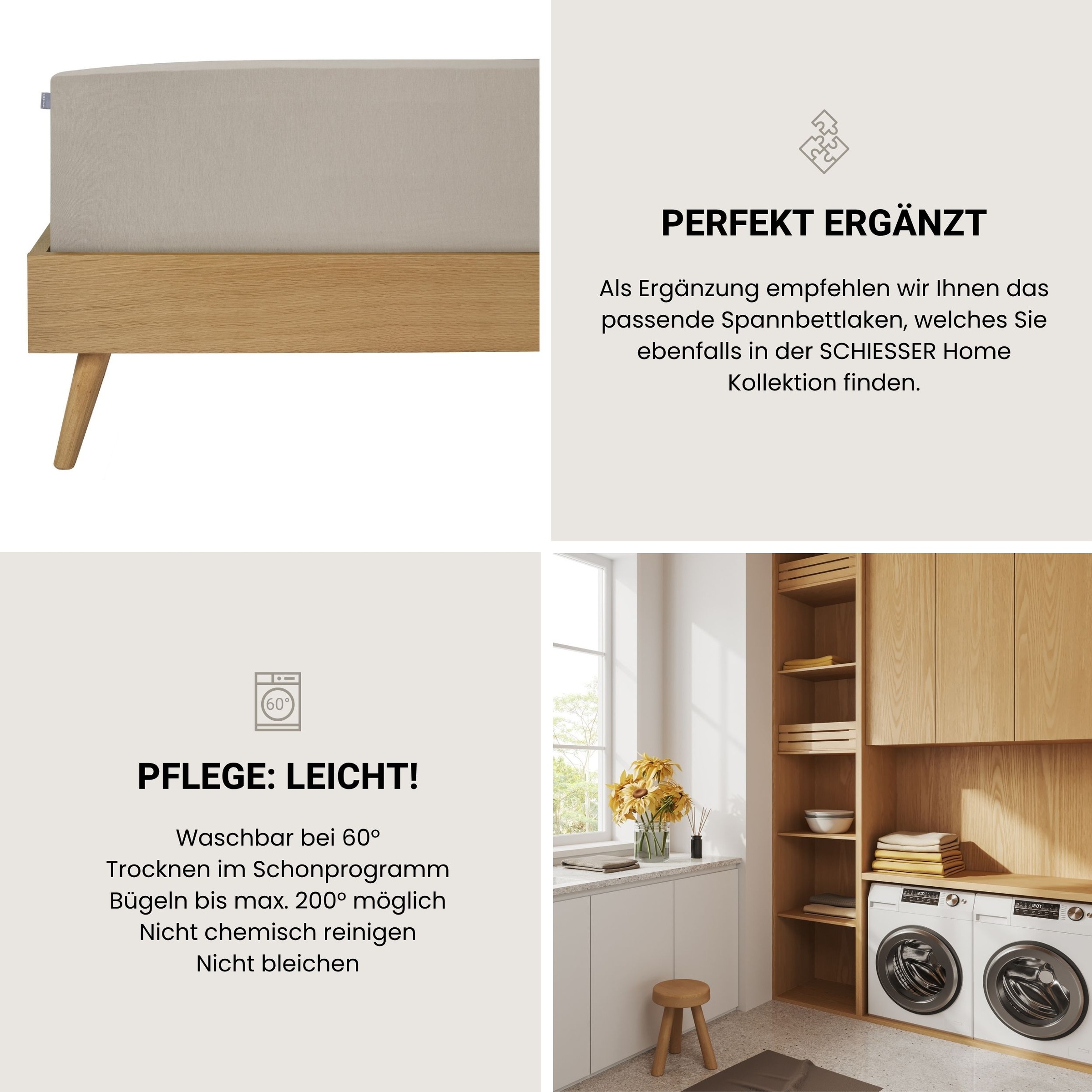 Schiesser Linge de lit »James aus weichem Baumwoll-Feinbiber mit traditionellen Karos« 2 cuis Made in Green