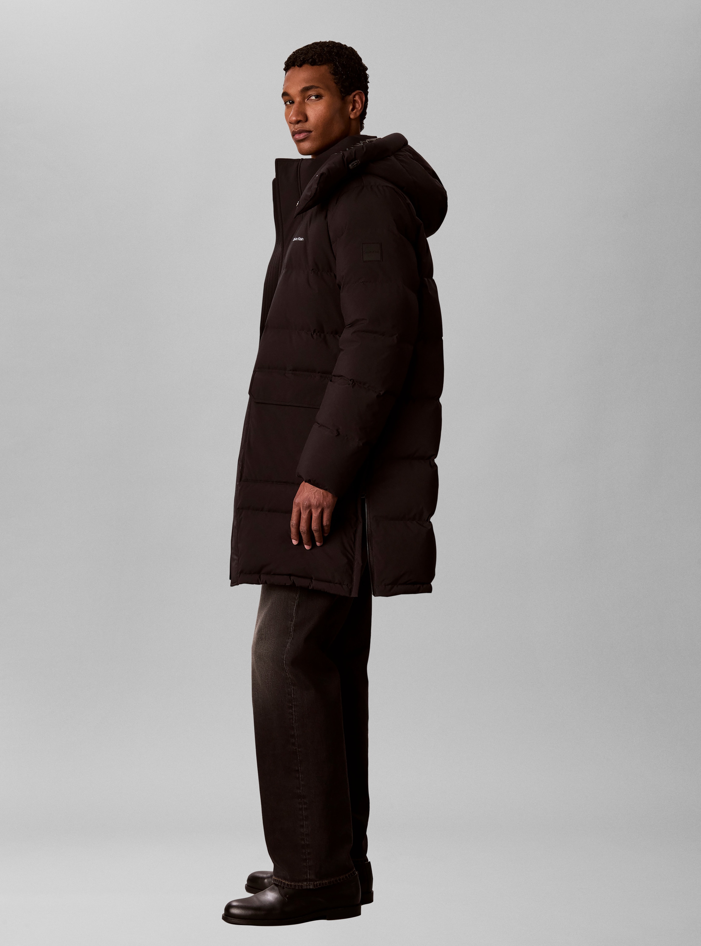 Calvin Klein Jeans Manteau matelassé »LS CLASSIC BONDED DOWN LONG« coupe régulière avec capuche