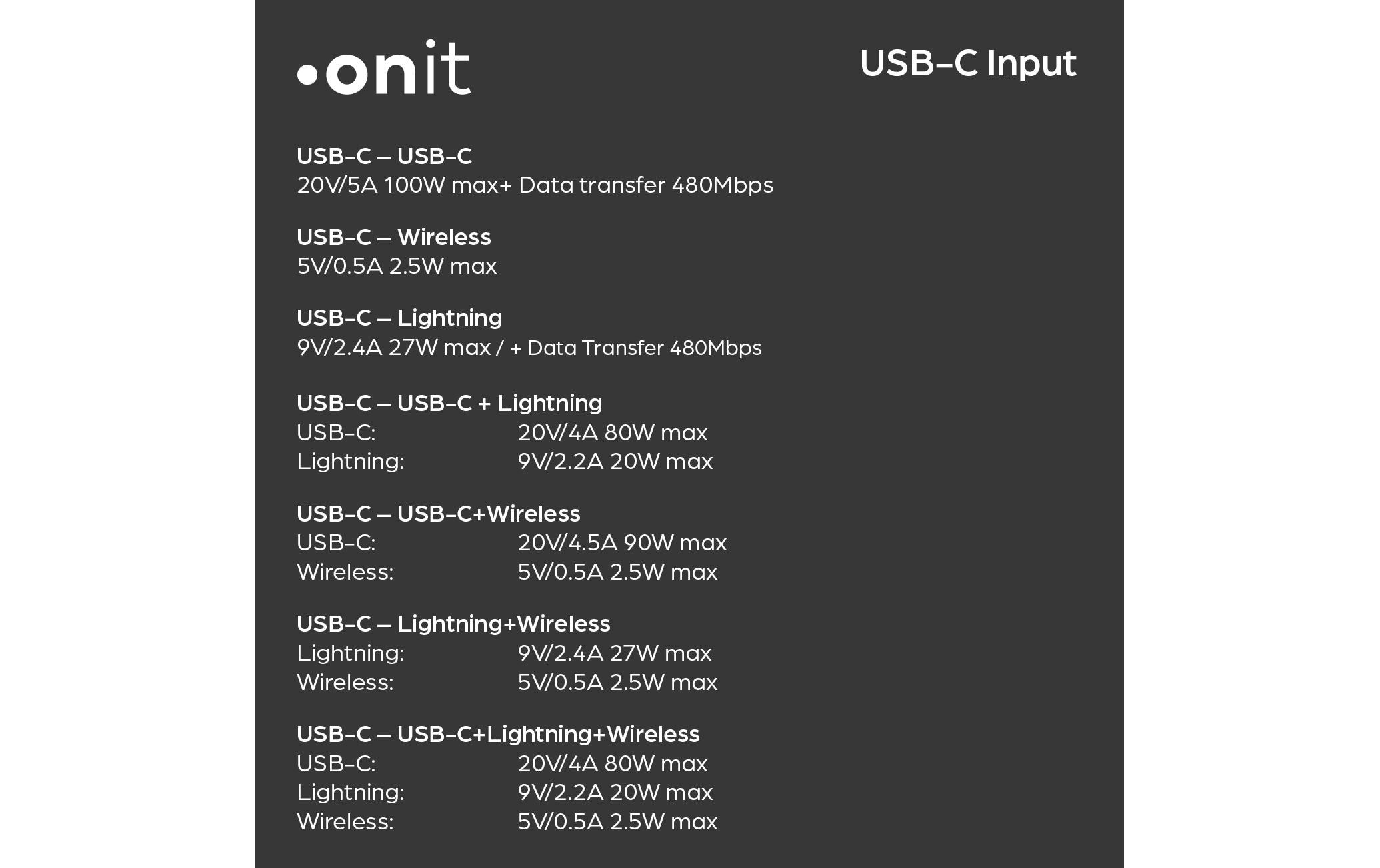 onit Câble USB »2.0-Kabel USB A/USB C - Lightning/USB-C/Ladepad« 120 cm