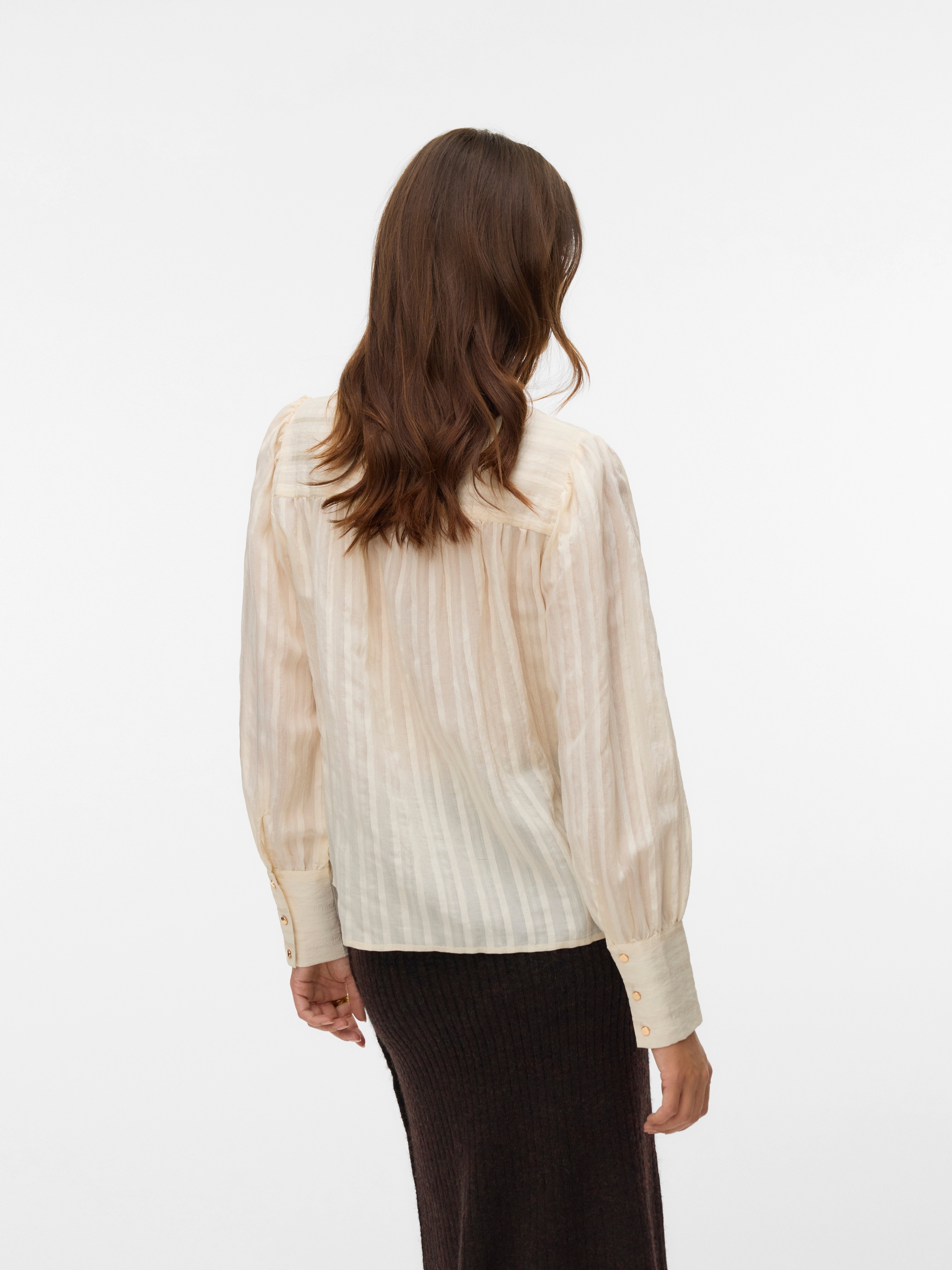 Vero Moda Hemdbluse »VMISELLE L/S SHIRT WVN BTQ« lange Bündchen, Ton-in Ton Streifenmuster