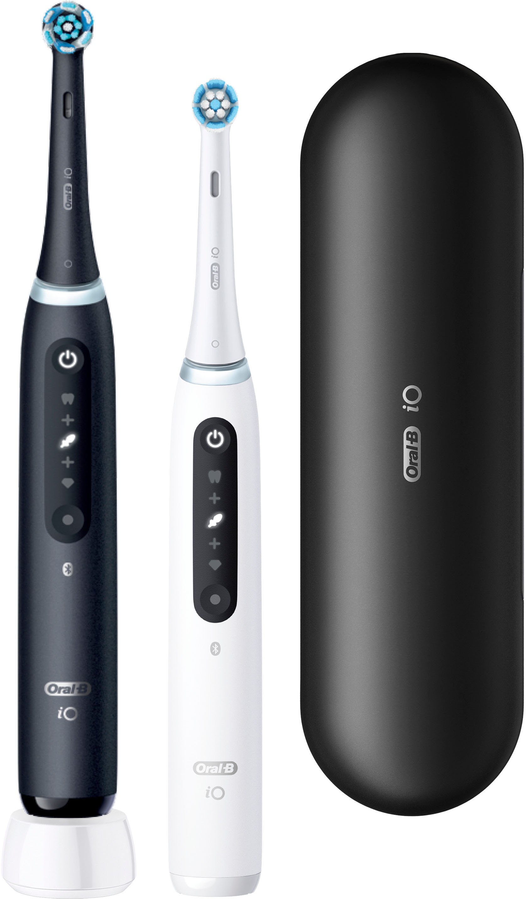 Oral-B Brosse à dents électrique »iO 5 Duopack« 2 cuis Aufsteckbürsten avec technologie magnétique, affichage LED, 5 modes de nettoyage, étui de voyage