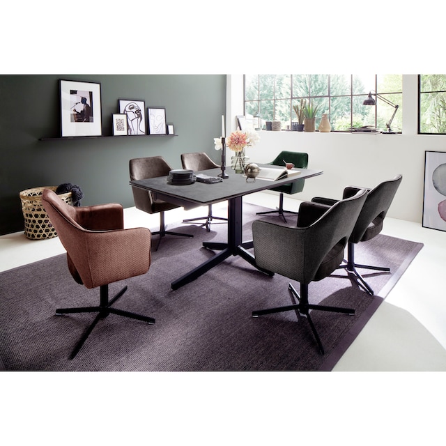 MCA furniture Esszimmerstuhl »Valetta«, (Set), 2 St., Stoffbezug, 360°  drehbar mit Nivellierung, belastbar bis 120 Kg jetzt kaufen